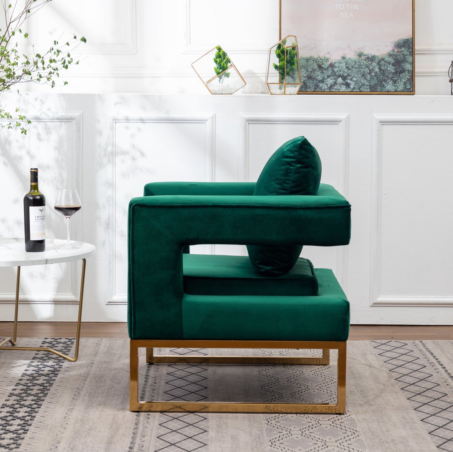 Roundhill Furniture Lenola Contemporary Upholstered Accent Arm Chair