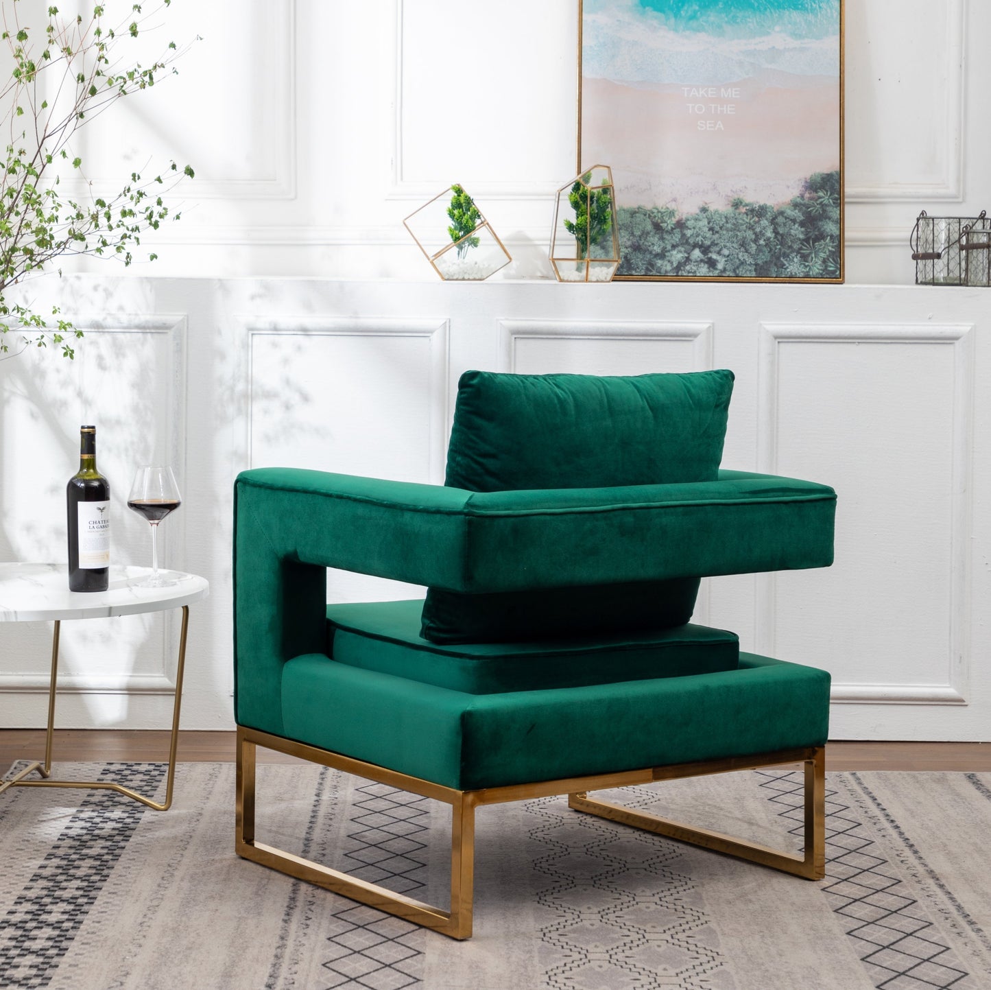 Roundhill Furniture Lenola Contemporary Upholstered Accent Arm Chair