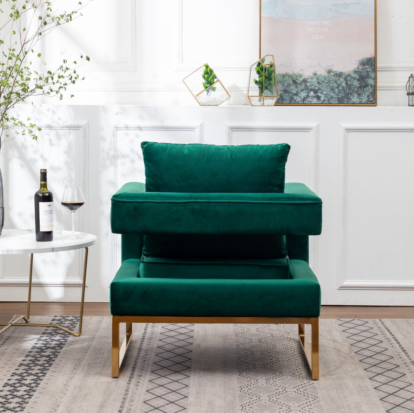 Roundhill Furniture Lenola Contemporary Upholstered Accent Arm Chair