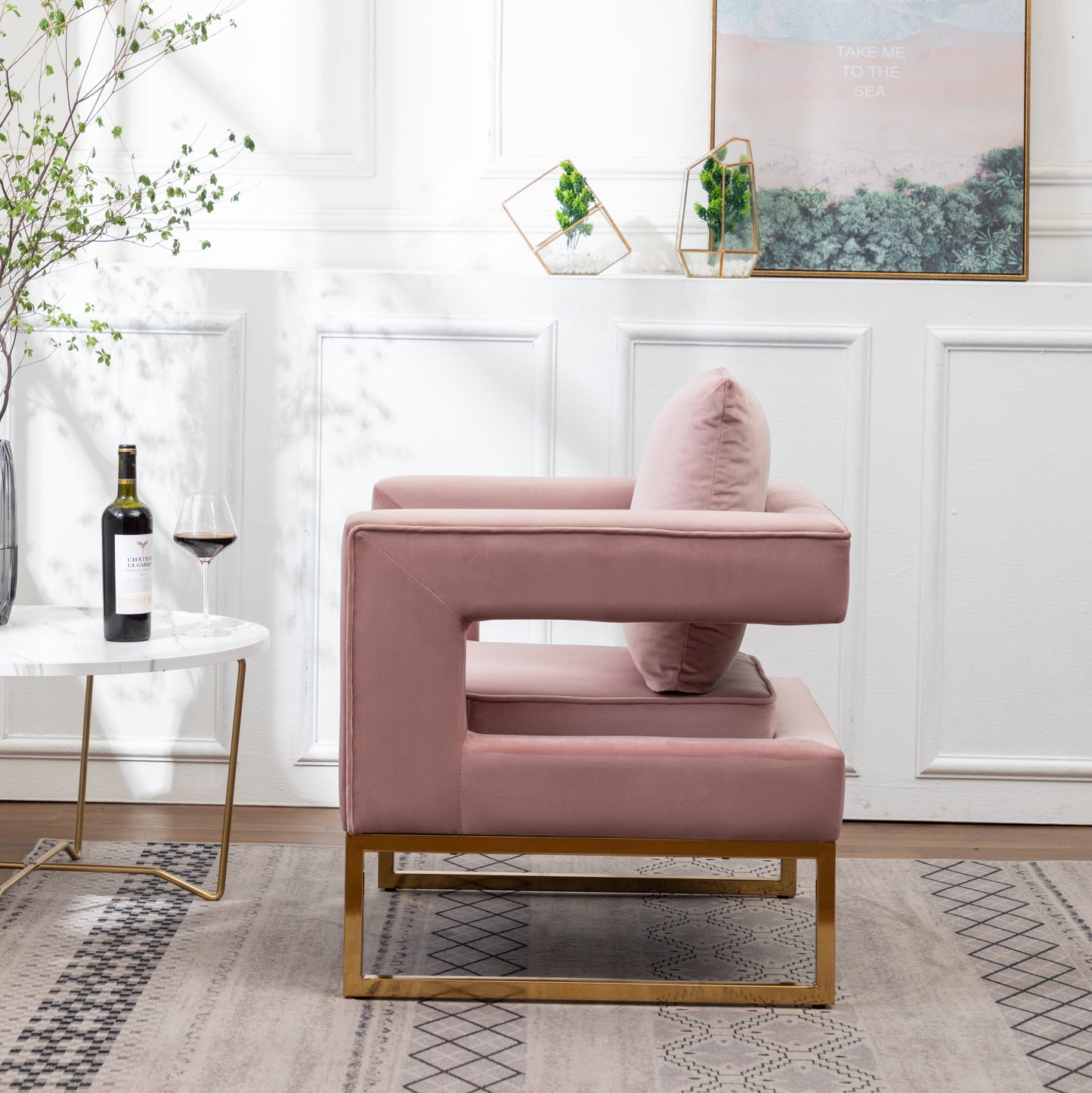 Roundhill Furniture Lenola Contemporary Upholstered Accent Arm Chair