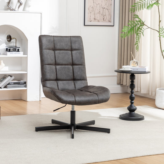 Roundhill Furniture Arlena Faux Leather Tufted Swivel Accent Chair