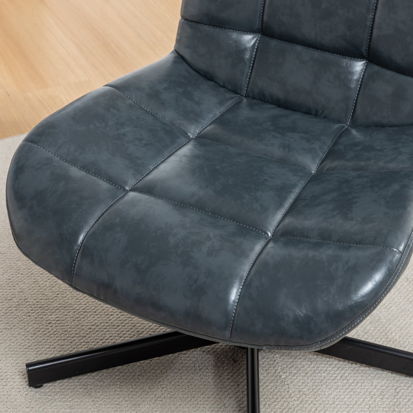 Roundhill Furniture Arlena Faux Leather Tufted Swivel Accent Chair