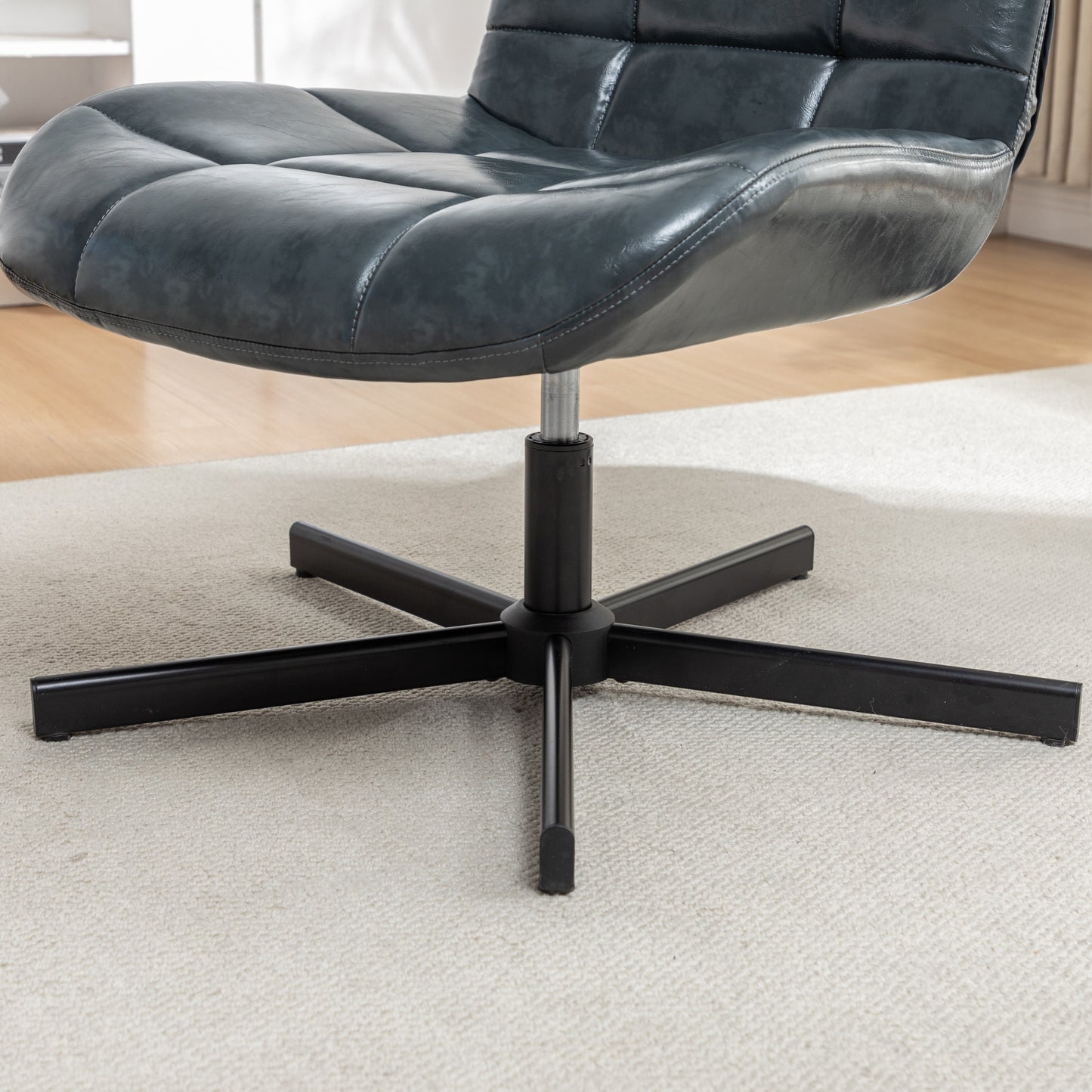 Roundhill Furniture Arlena Faux Leather Tufted Swivel Accent Chair
