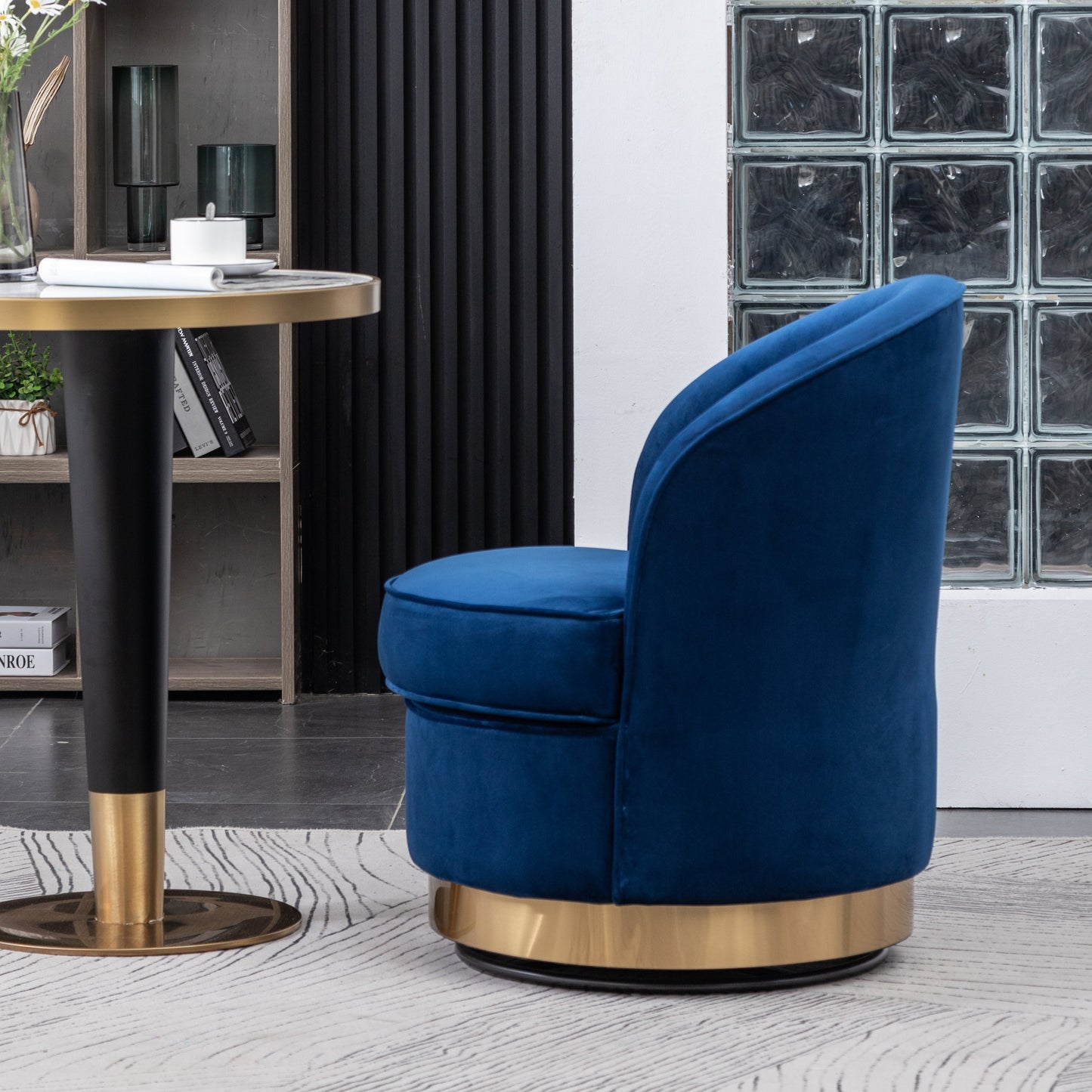 Roundhill Furniture Wania Contemporary Velvet Swivel Chair