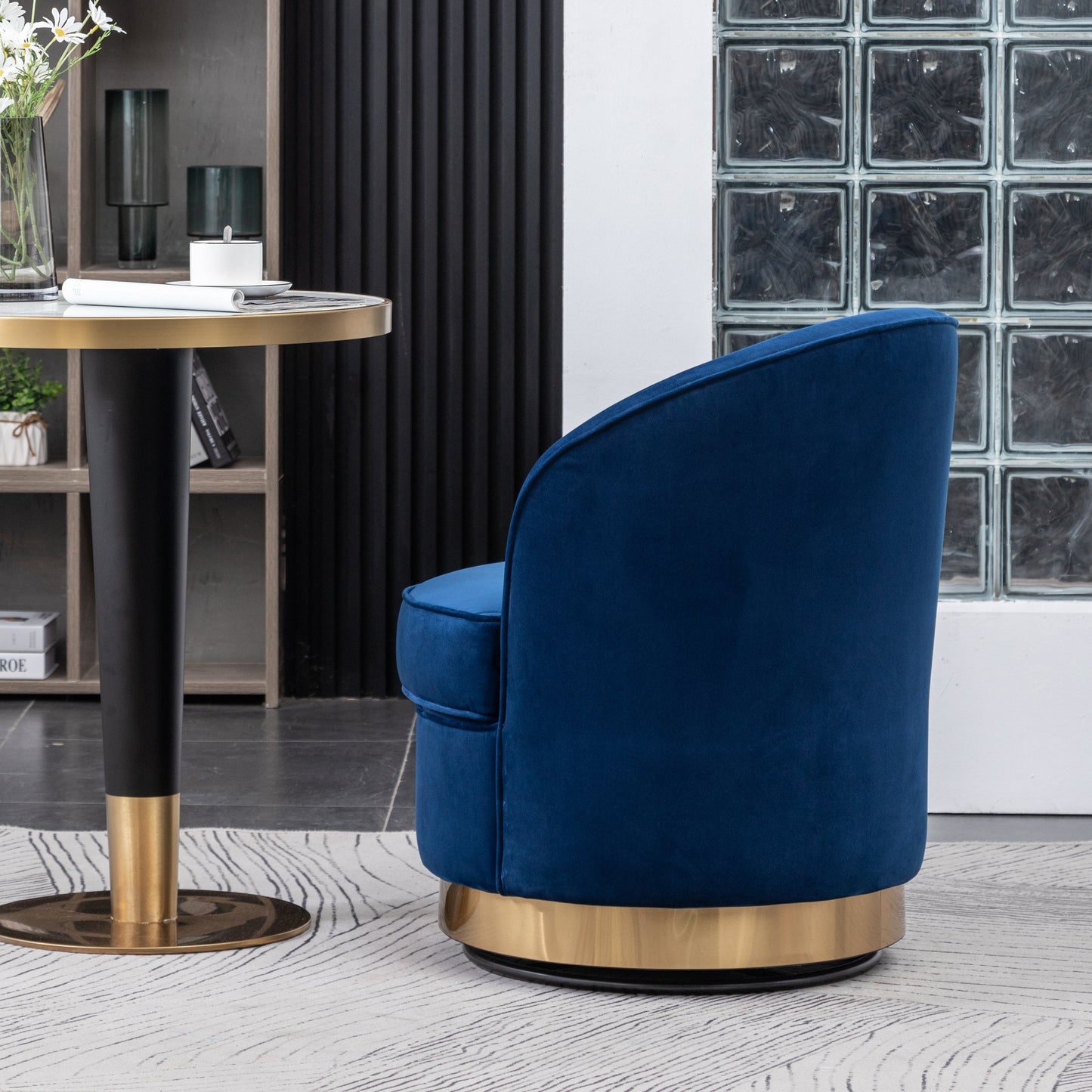 Roundhill Furniture Wania Contemporary Velvet Swivel Chair