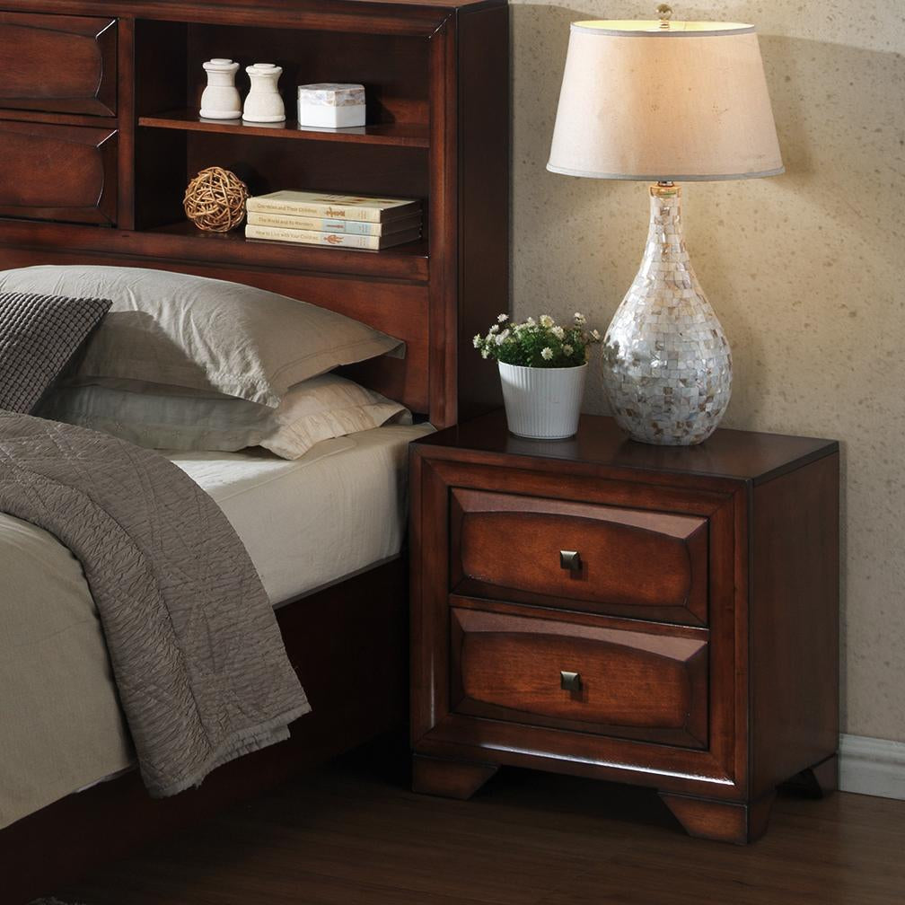 Oakland 139 Antique Oak Finish Wood 2 Drawers Night Stand