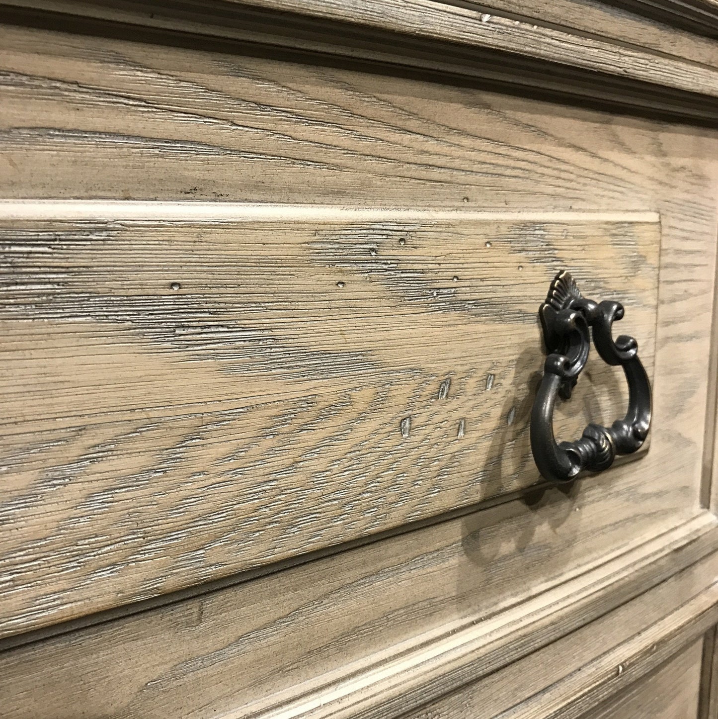 Piraeus 296 11 Drawers White Wash  Dresser and NailHead Trim Mirror