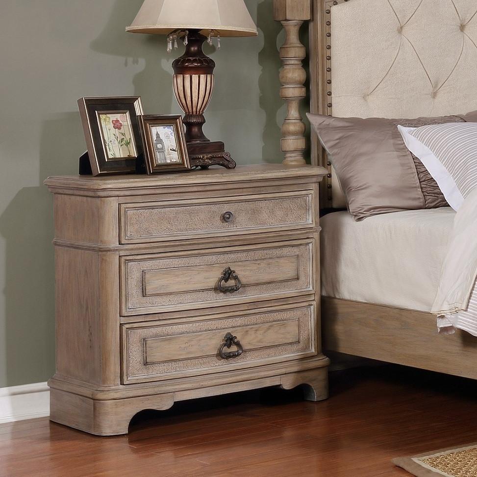 Piraeus 296 3 Drawers White Wash Night Stand