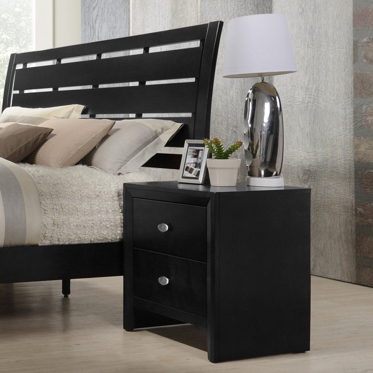 Ecrille 350 Black Wood Night Stand