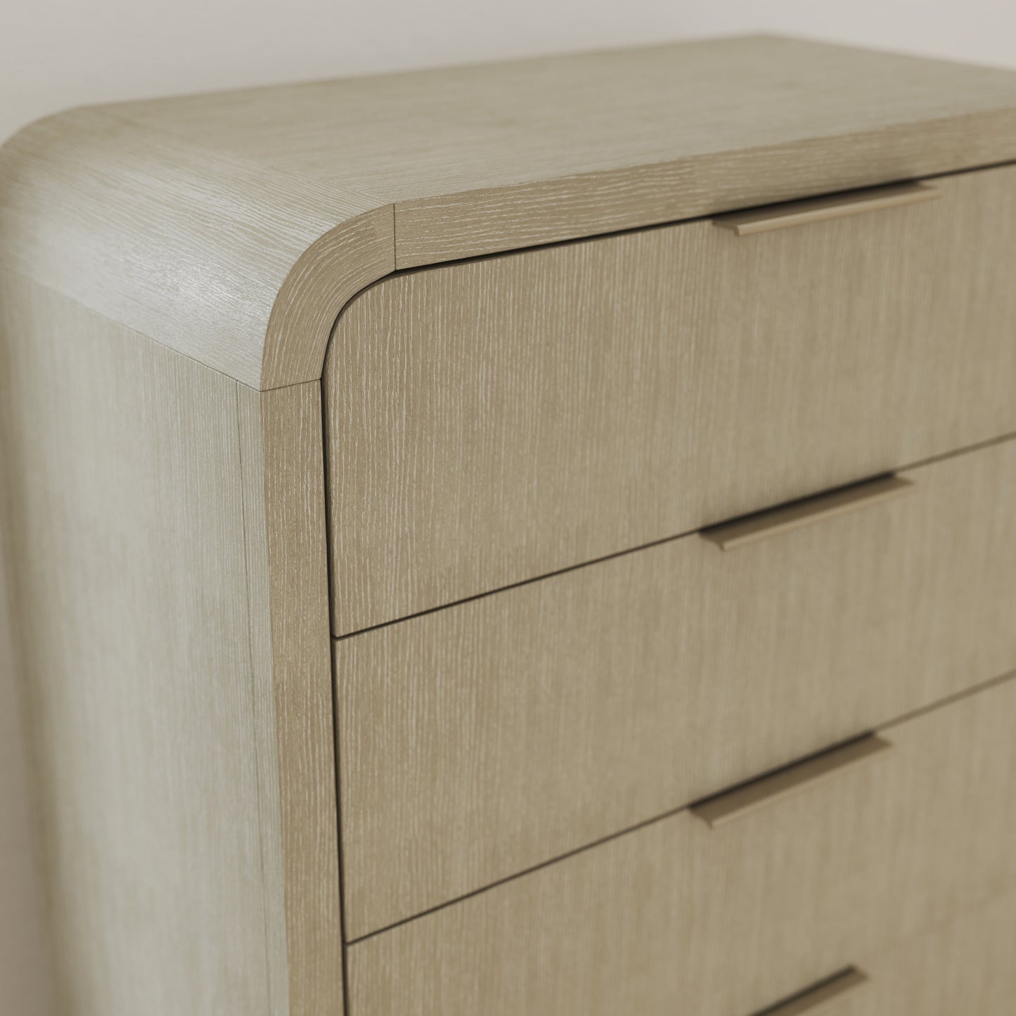 Roundhill Furniture Tavari Contemporary 5-Drawer Wood Chest, Light Gray
