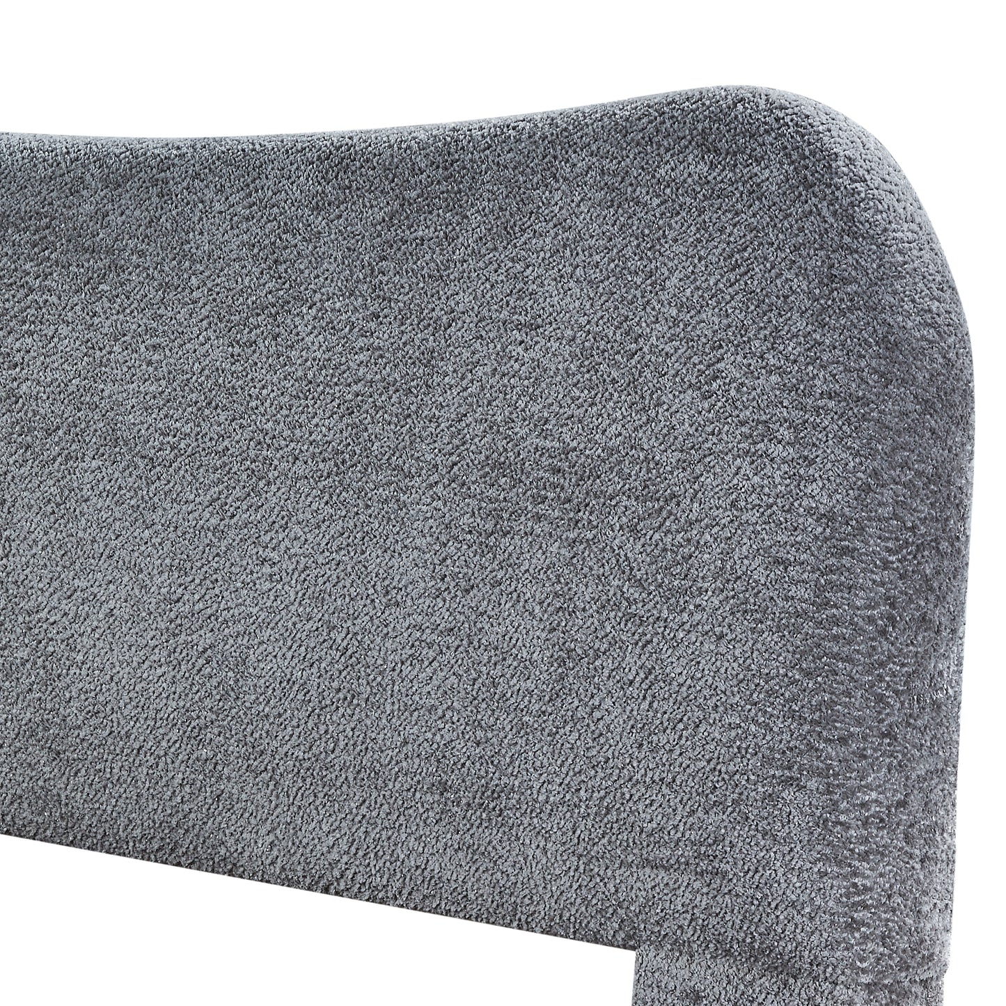 Roundhill Furniture Lunara Gray Upholstered Platform Bed with Bun Feet
