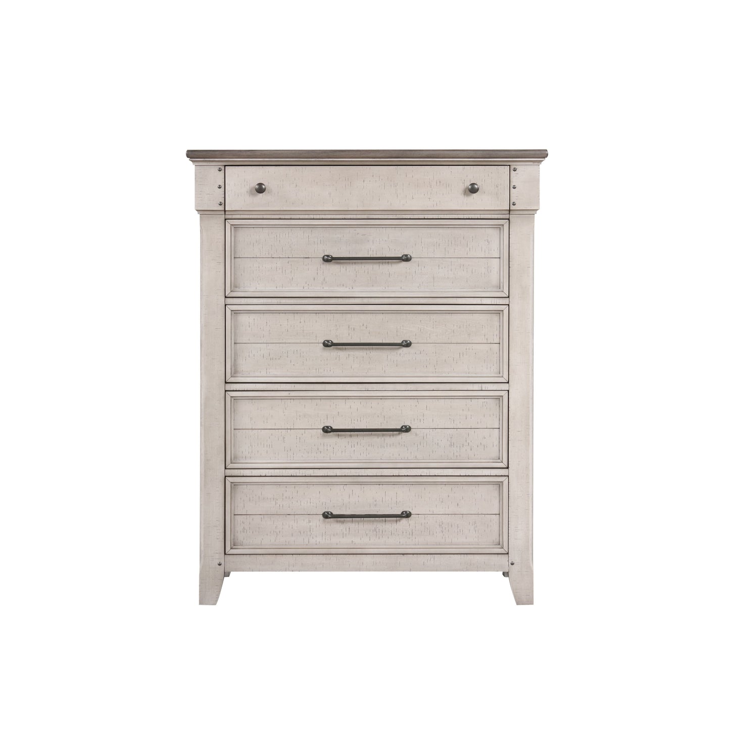 Walcott 5-Drawer Bedroom Chest, Weathered Dusty-taupe Finish