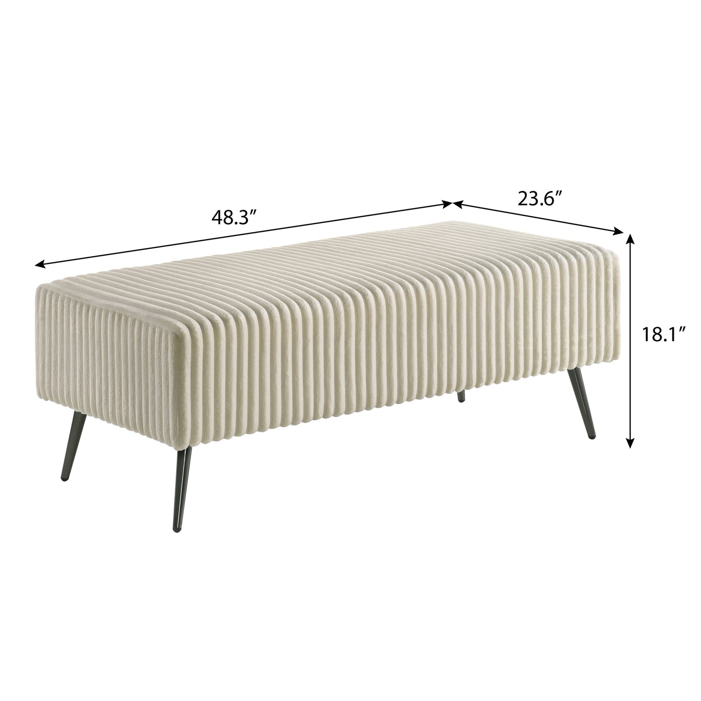 Roundhill Furniture Mavela Wide-wale Corduroy Upholstery Panel Bed with 2 Nightstands and Bench