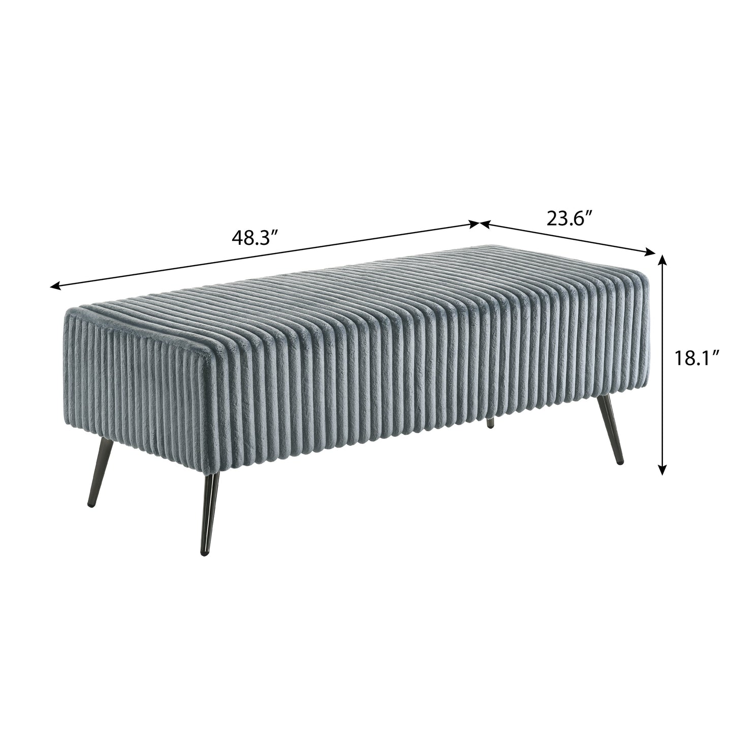 Roundhill Furniture Mavela Wide-wale Corduroy Upholstery Panel Bed with 2 Nightstands and Bench
