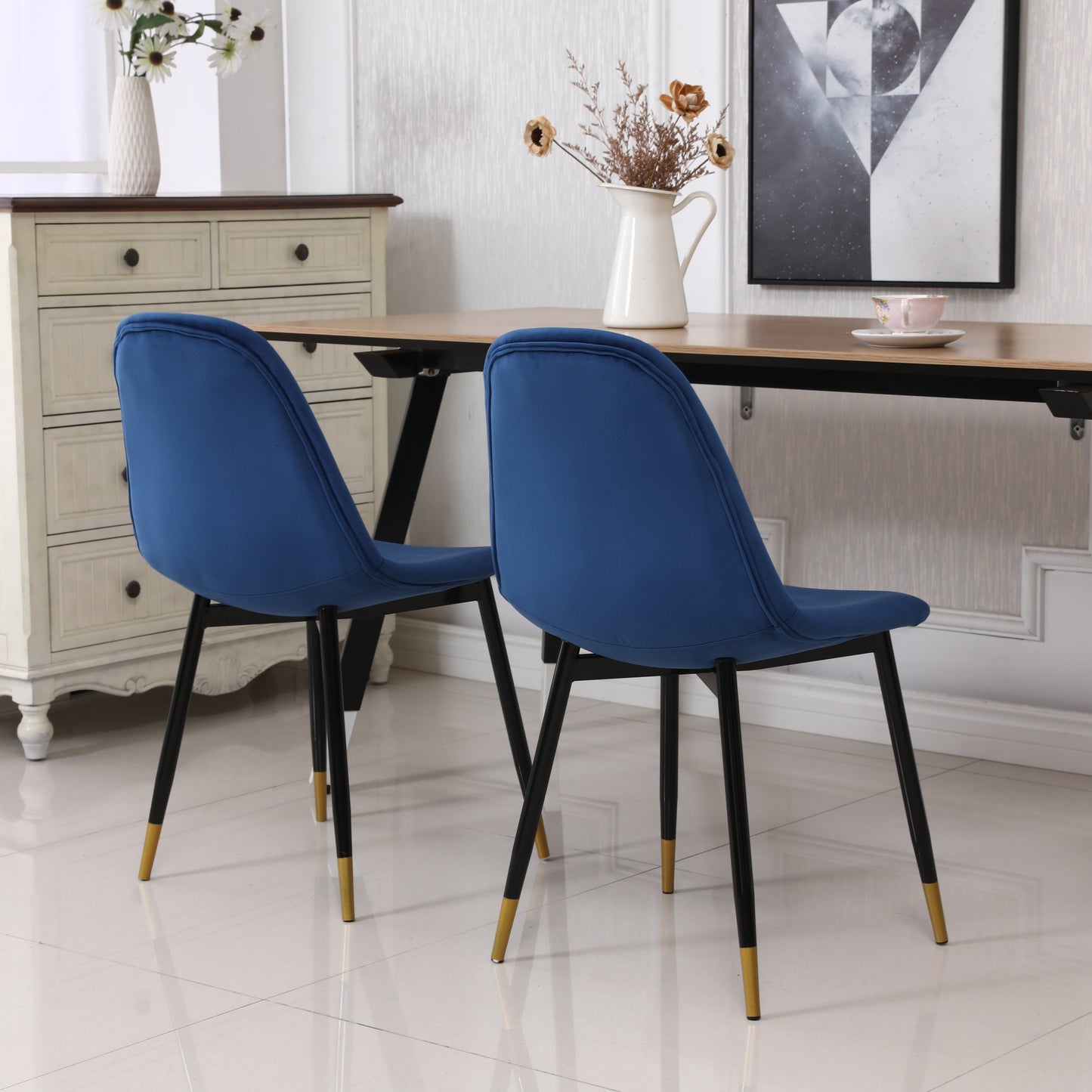Roundhill Furniture Lassan Contemporary Fabric Dining Chairs, Set of 4