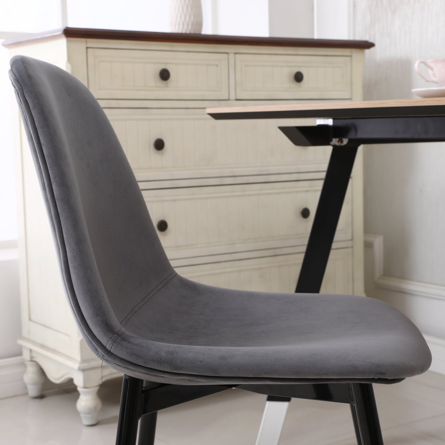 Roundhill Furniture Lassan Contemporary Fabric Dining Chairs, Set of 4