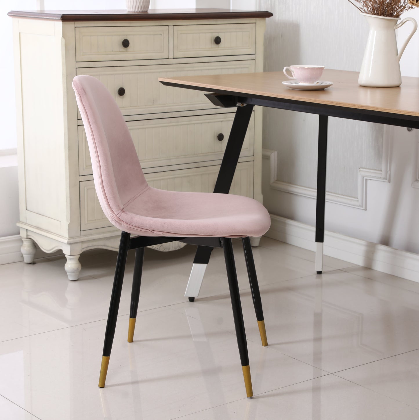 Roundhill Furniture Lassan Contemporary Fabric Dining Chairs, Set of 4