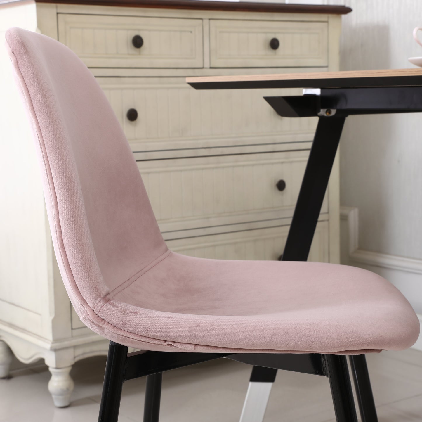 Roundhill Furniture Lassan Contemporary Fabric Dining Chairs, Set of 4