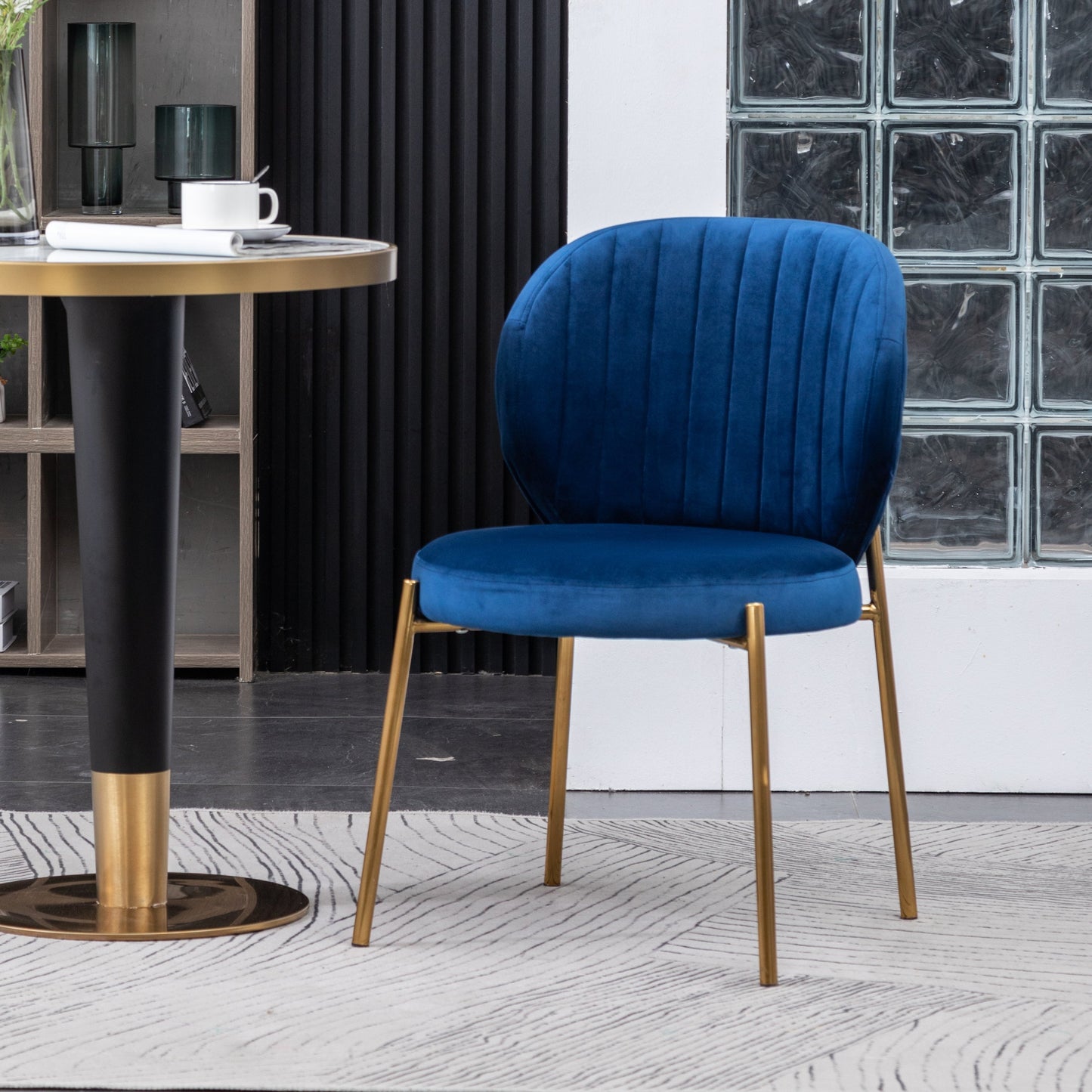 Roundhill Furniture Amoa Contemporary Velvet Upholstery Dining Chairs, Set of 2