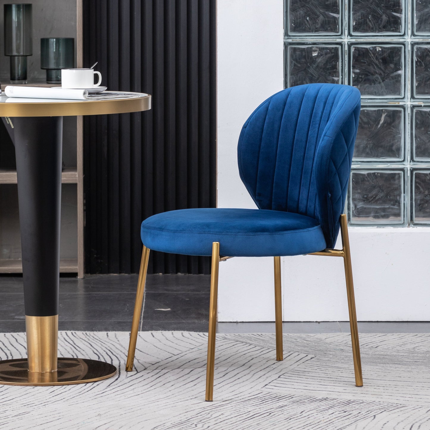 Roundhill Furniture Amoa Contemporary Velvet Upholstery Dining Chairs, Set of 2