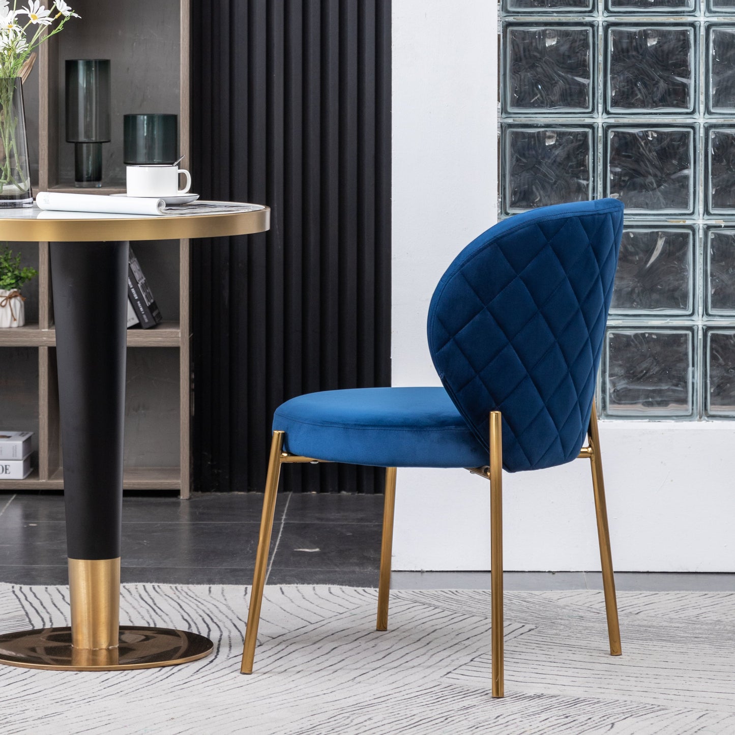 Roundhill Furniture Amoa Contemporary Velvet Upholstery Dining Chairs, Set of 2