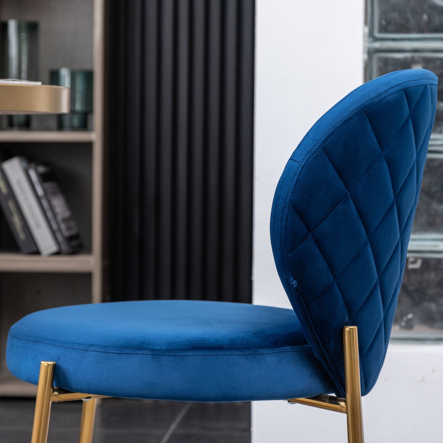 Roundhill Furniture Amoa Contemporary Velvet Upholstery Dining Chairs, Set of 2