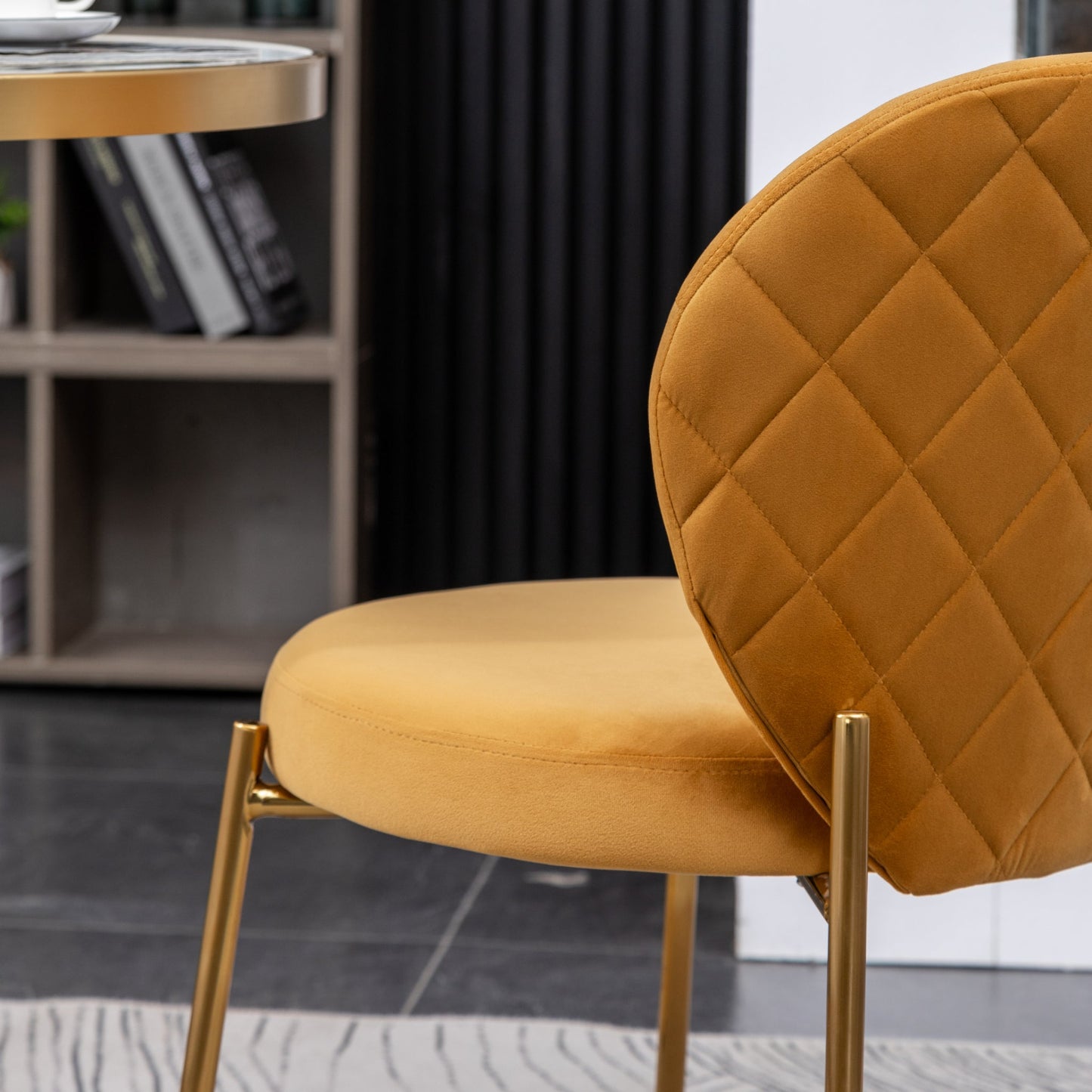 Roundhill Furniture Amoa Contemporary Velvet Upholstery Dining Chairs, Set of 2