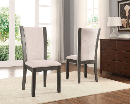 Kecco Grey Solid Wood Dining Chairs, Set of 2