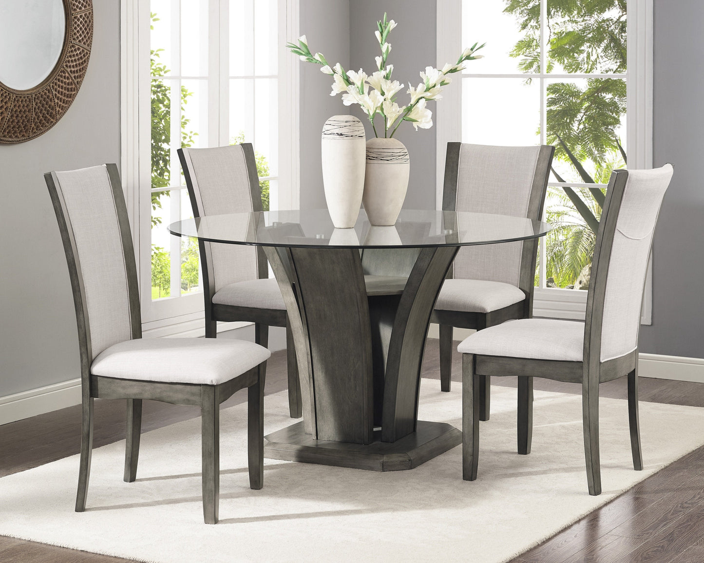 Kecco Grey Solid Wood Dining Chairs, Set of 2