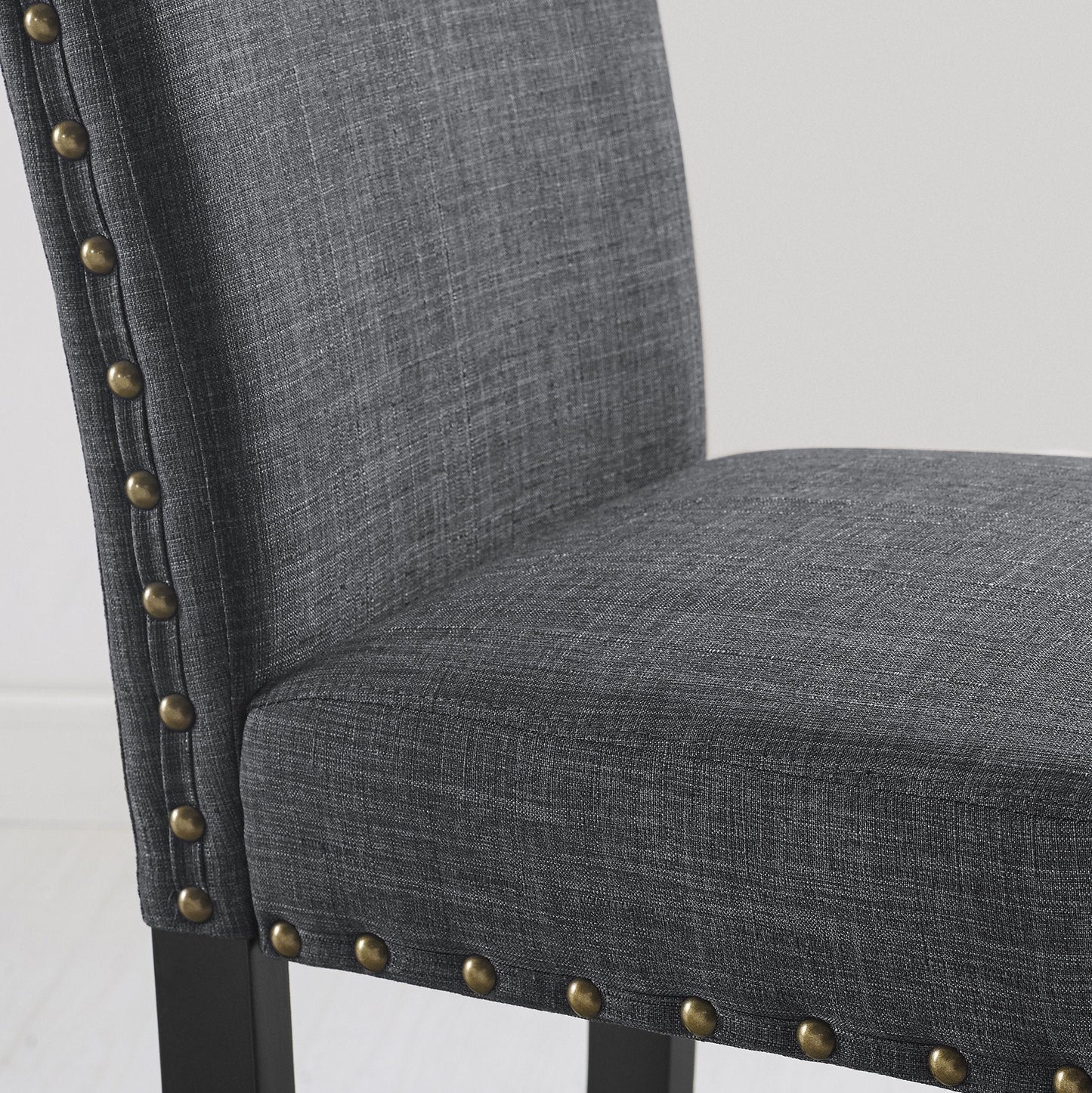 Roundhill Furniture Biony Fabric Dining Chairs with Nailhead Trim, Set of 2