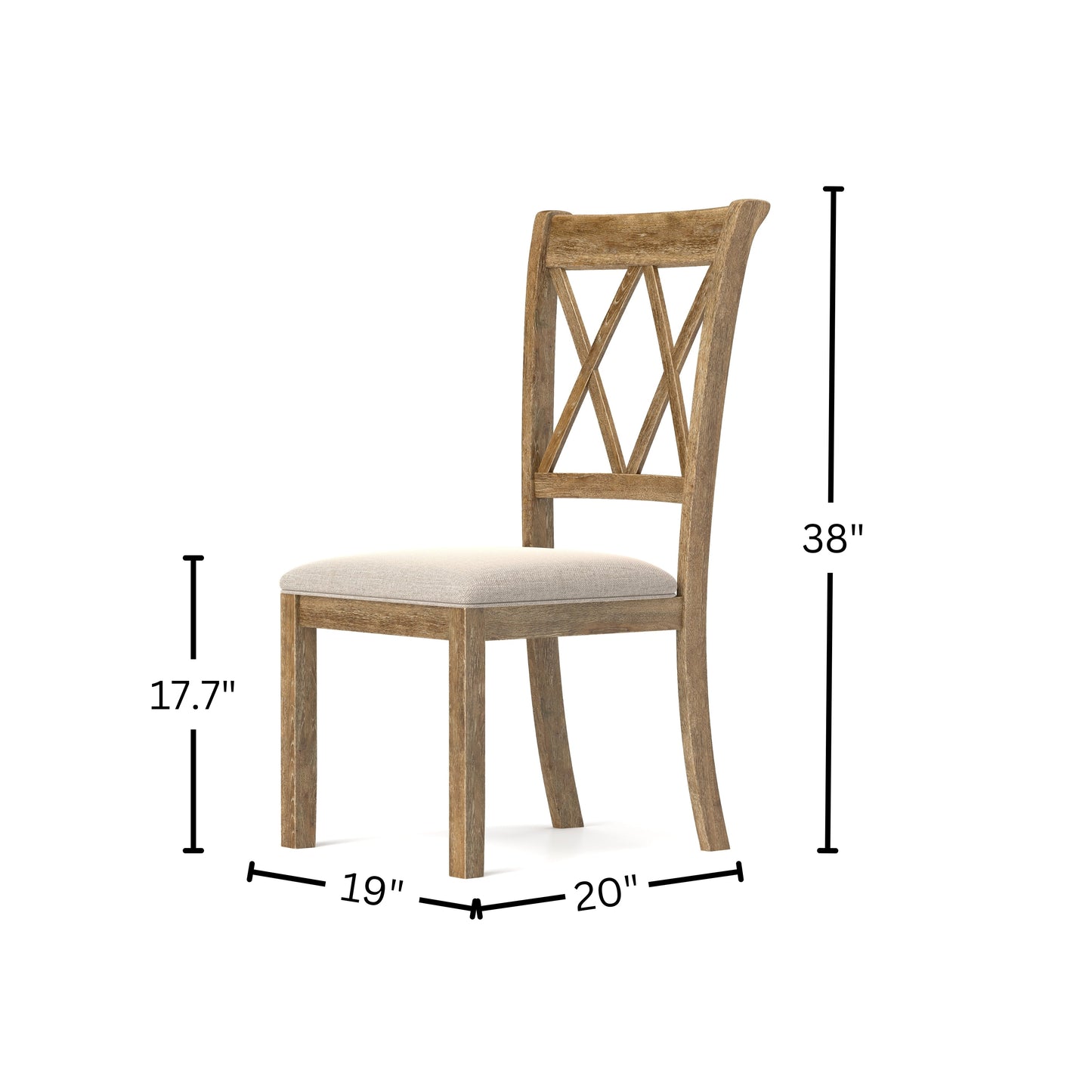 Windvale Upholstered Cross-back Dining Chair, Set of 2