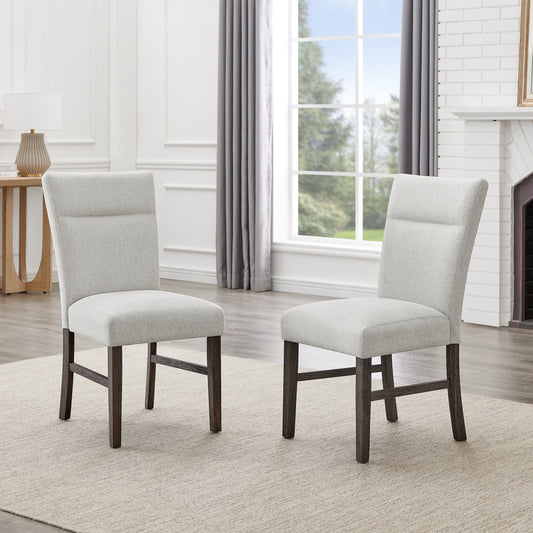 Roundhill Furniture Sorlen Modern Gray Upholstered Dining Chairs, Set of 2