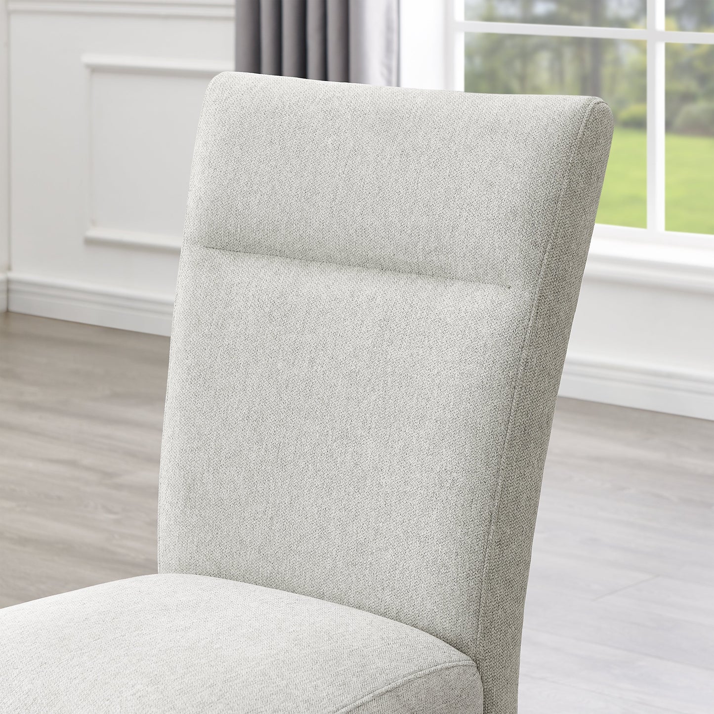Roundhill Furniture Sorlen Modern Gray Upholstered Dining Chairs, Set of 2
