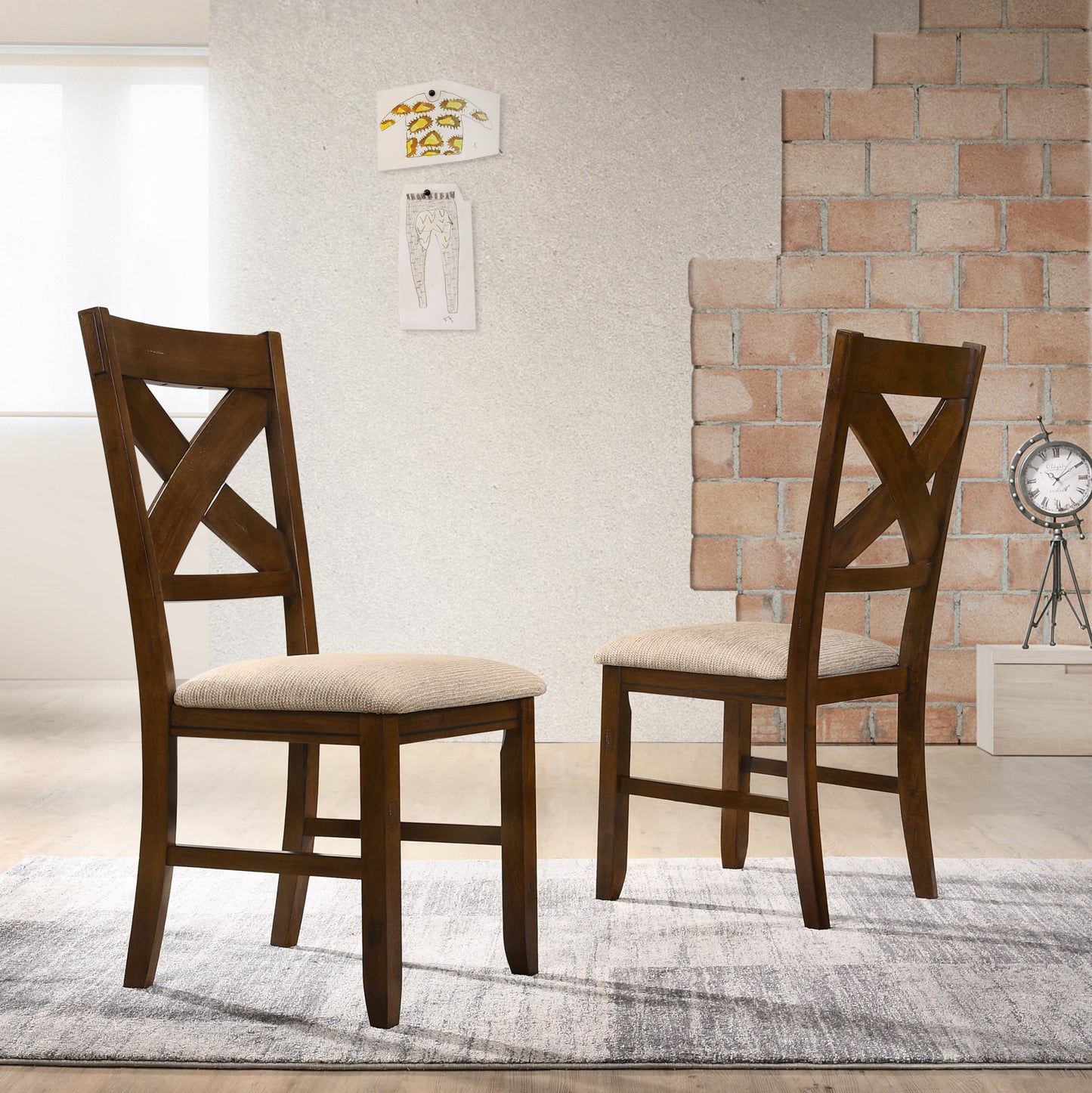 5 PC Karven Solid Wood Dining Set   Table w/ 4 Chairs