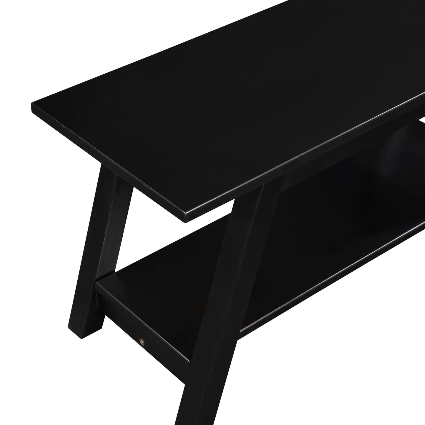 Roundhill Furniture Elyz Solid Wood Bench with Shelf, 36.10-Inch Long