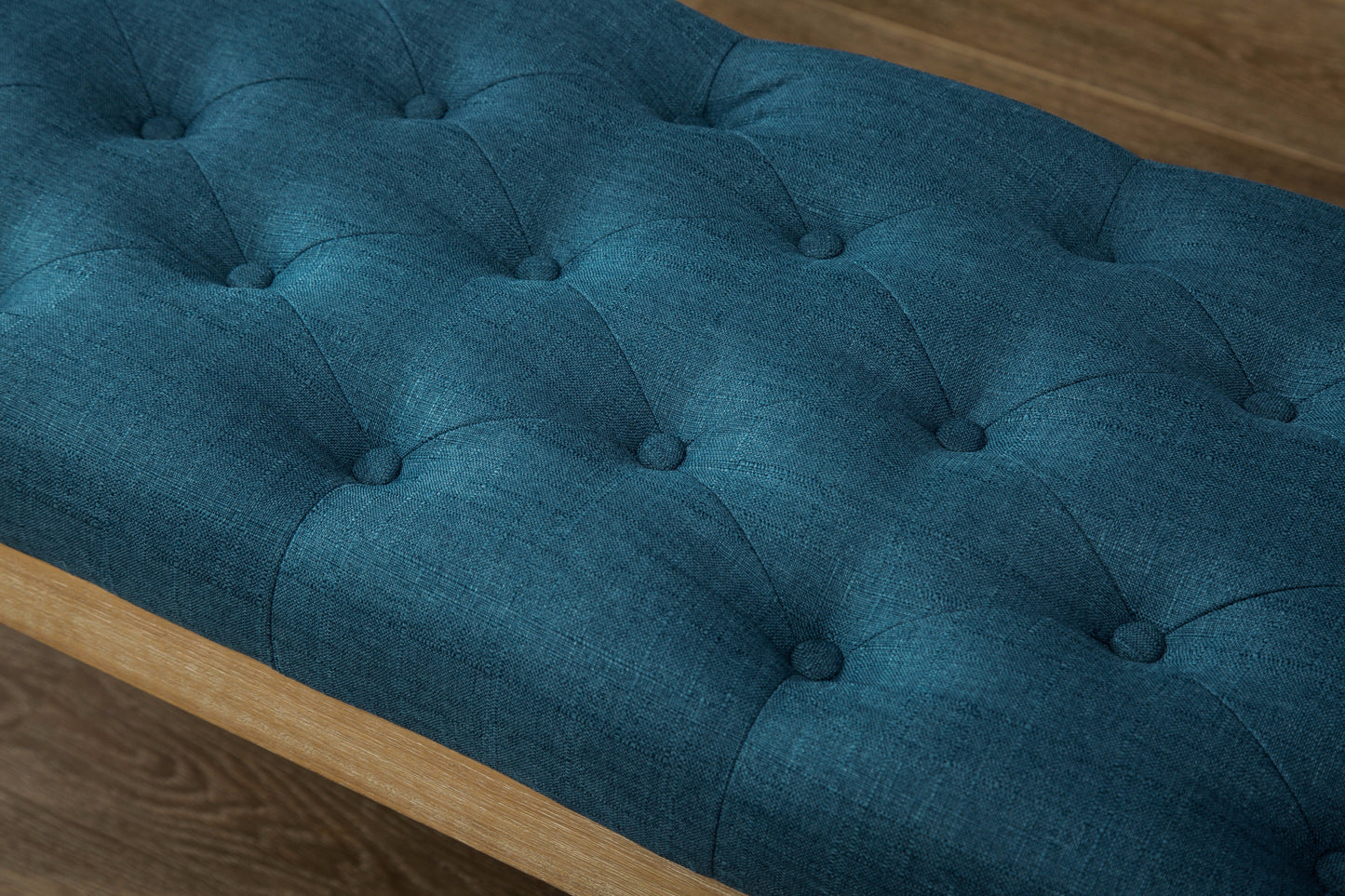 Habit Solid Wood Blue Button Tufted Dining Bench