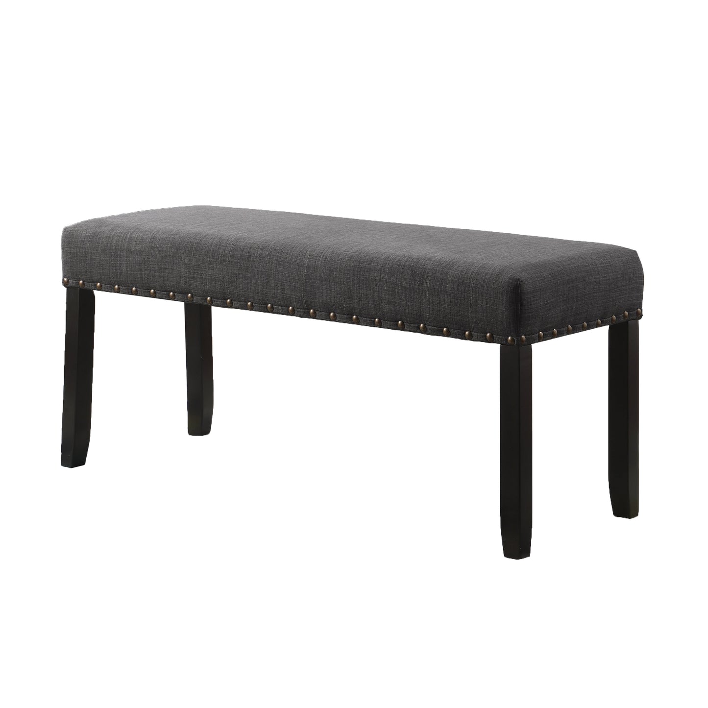 Roundhill Furniture Biony Fabric Dining Bench with Nailhead Trim