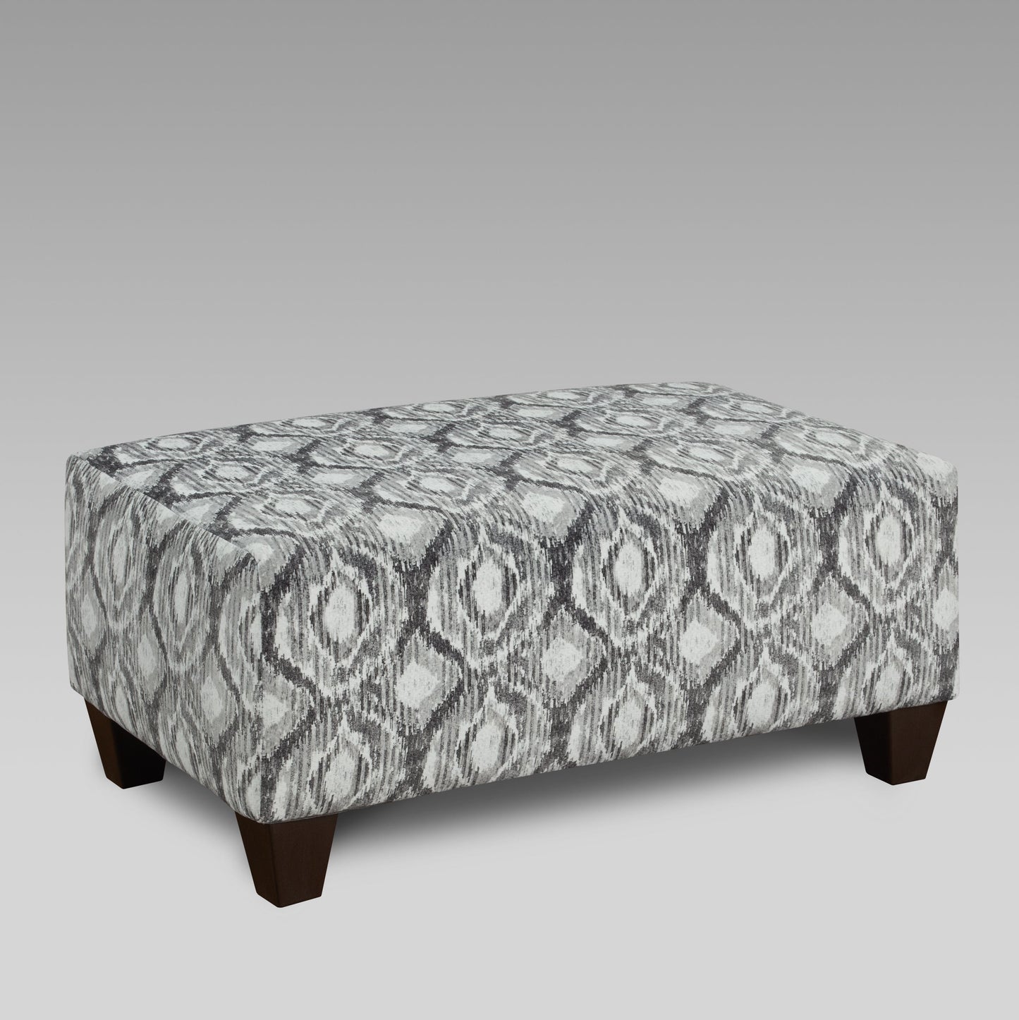 Elva Contemporary Fabric Pillow Back Sectional Sofa with Ottoman in Stonewash