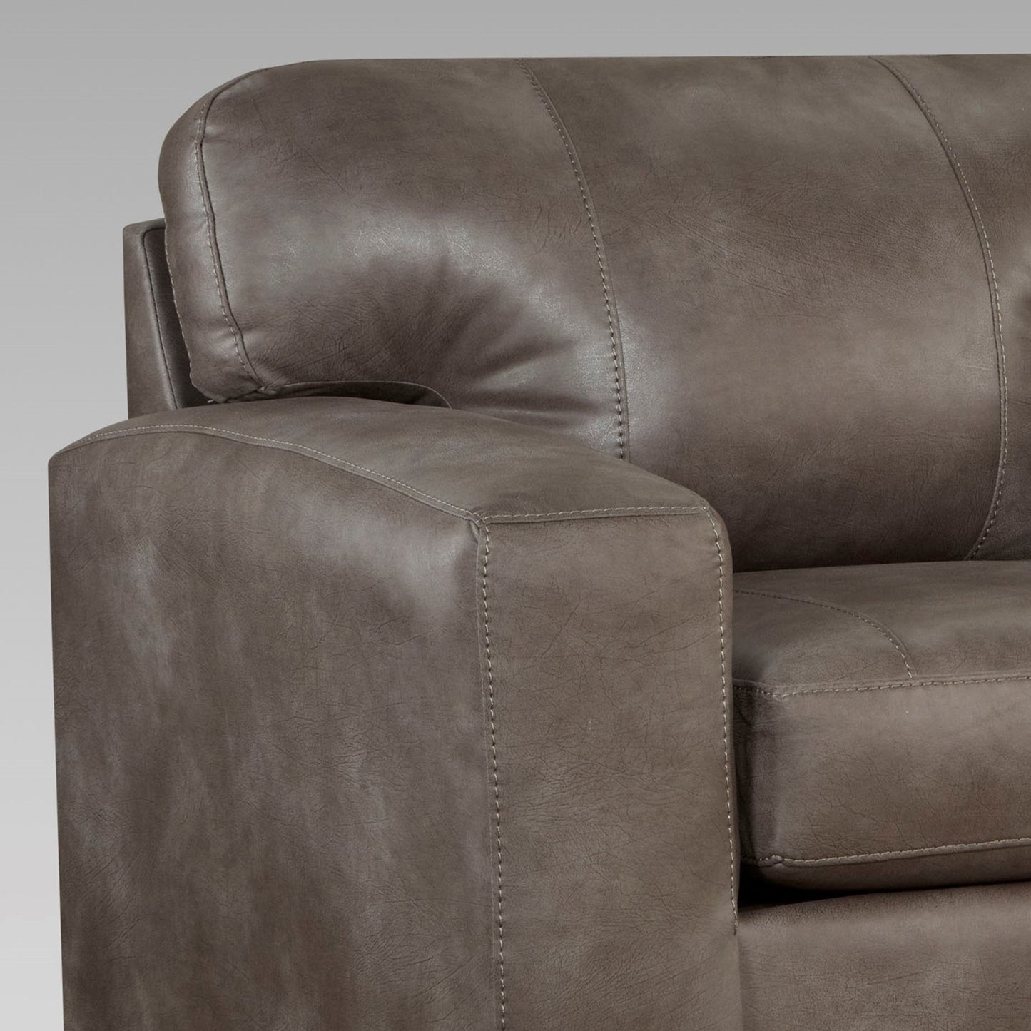 Noel Weathered Brown Faux Leather Armchair