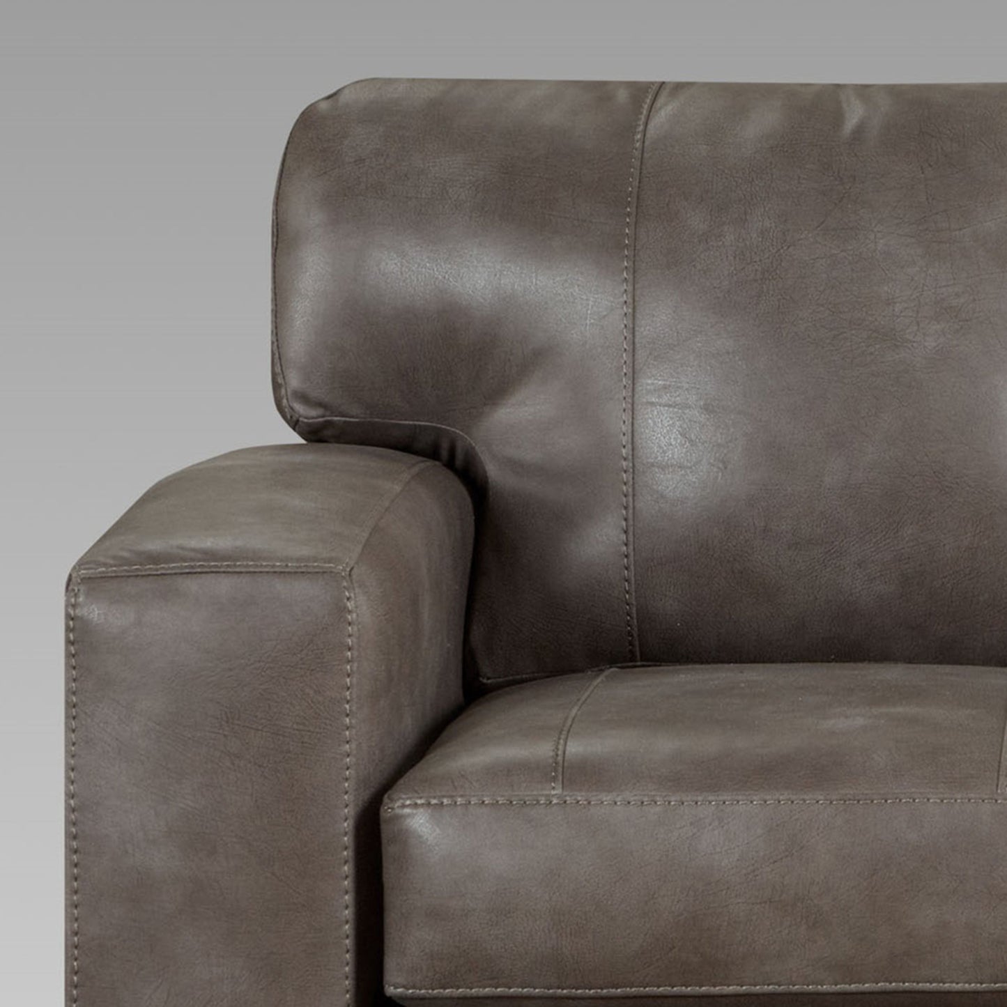 Noel Weathered Brown Faux Leather Armchair