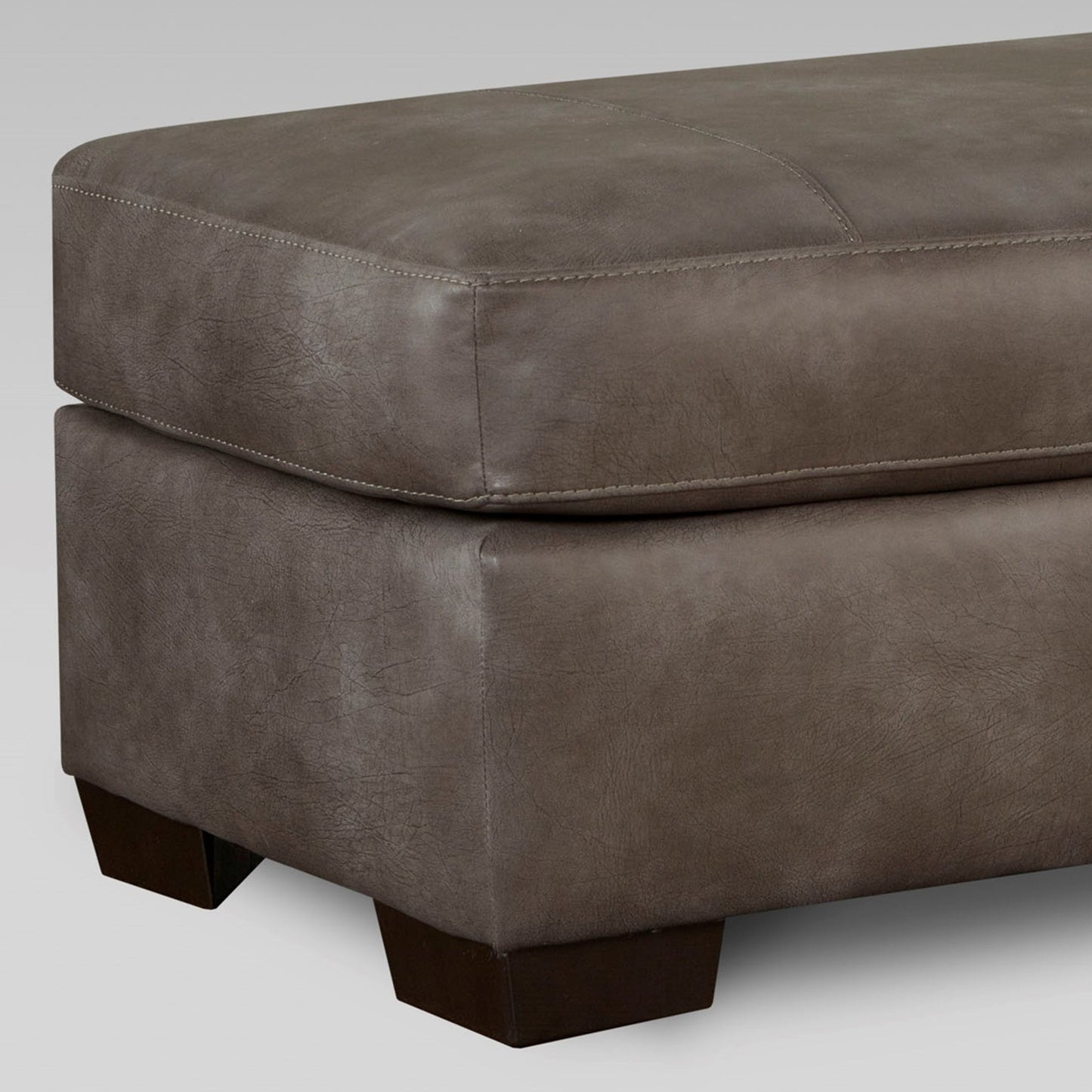 Noel Weathered Brown Faux Leather Ottoman