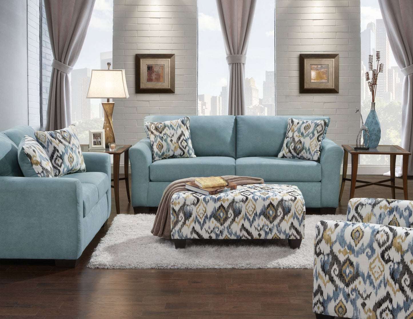 Aruca Morph Capri Microfiber Cocktail Ottoman