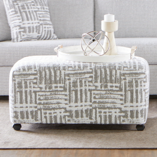 Roundhill Furniture Lancelot Striped Cocktail Ottoman