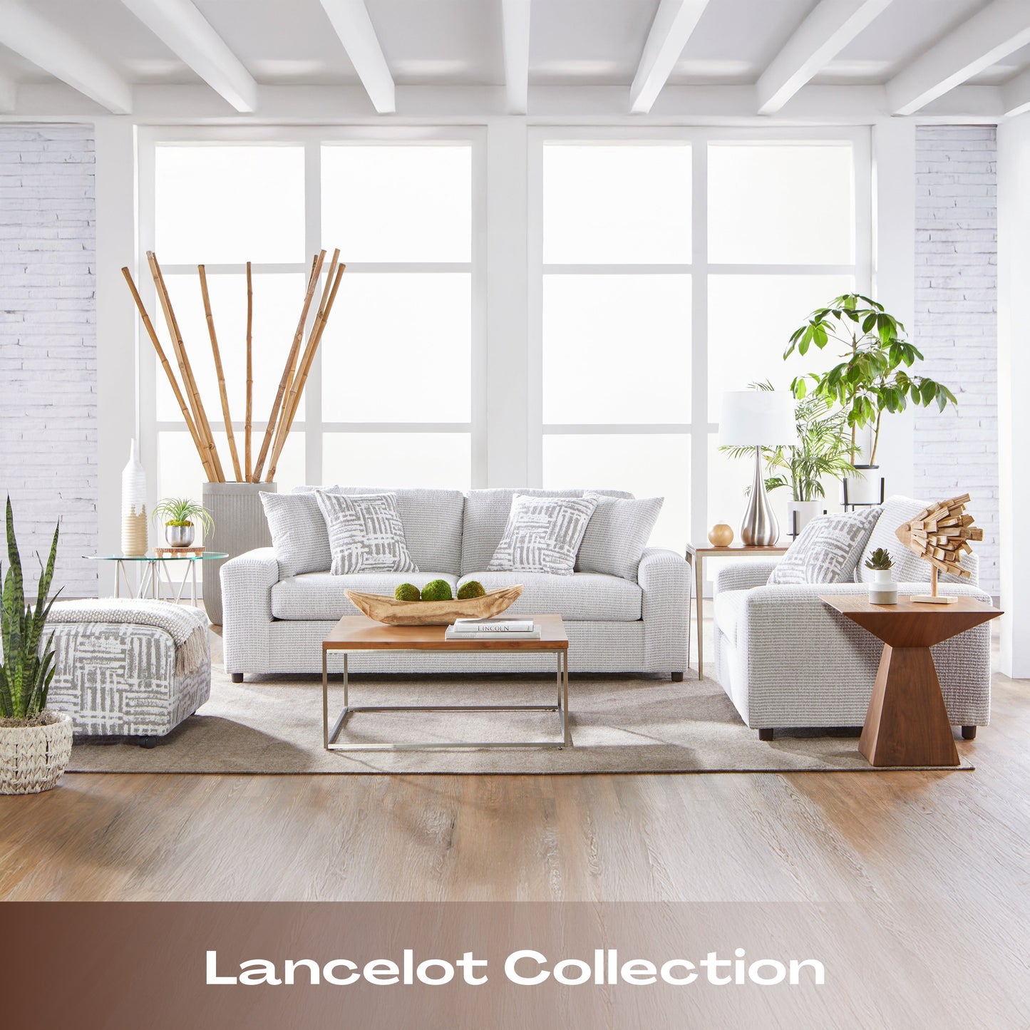 Roundhill Furniture Lancelot Living Room Collection, Sofa Cuddle Chair and Ottoman