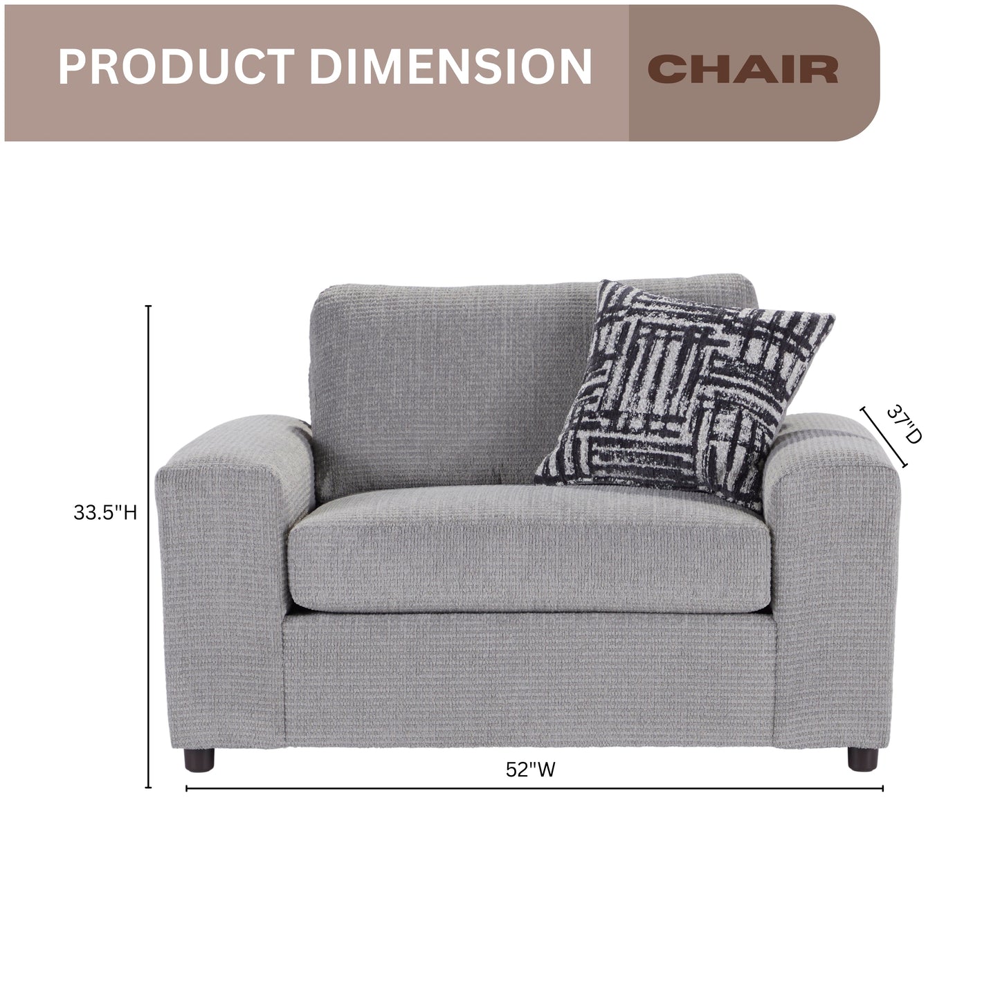 Roundhill Furniture Lancelot Upholstered Stationary Cuddle Chair
