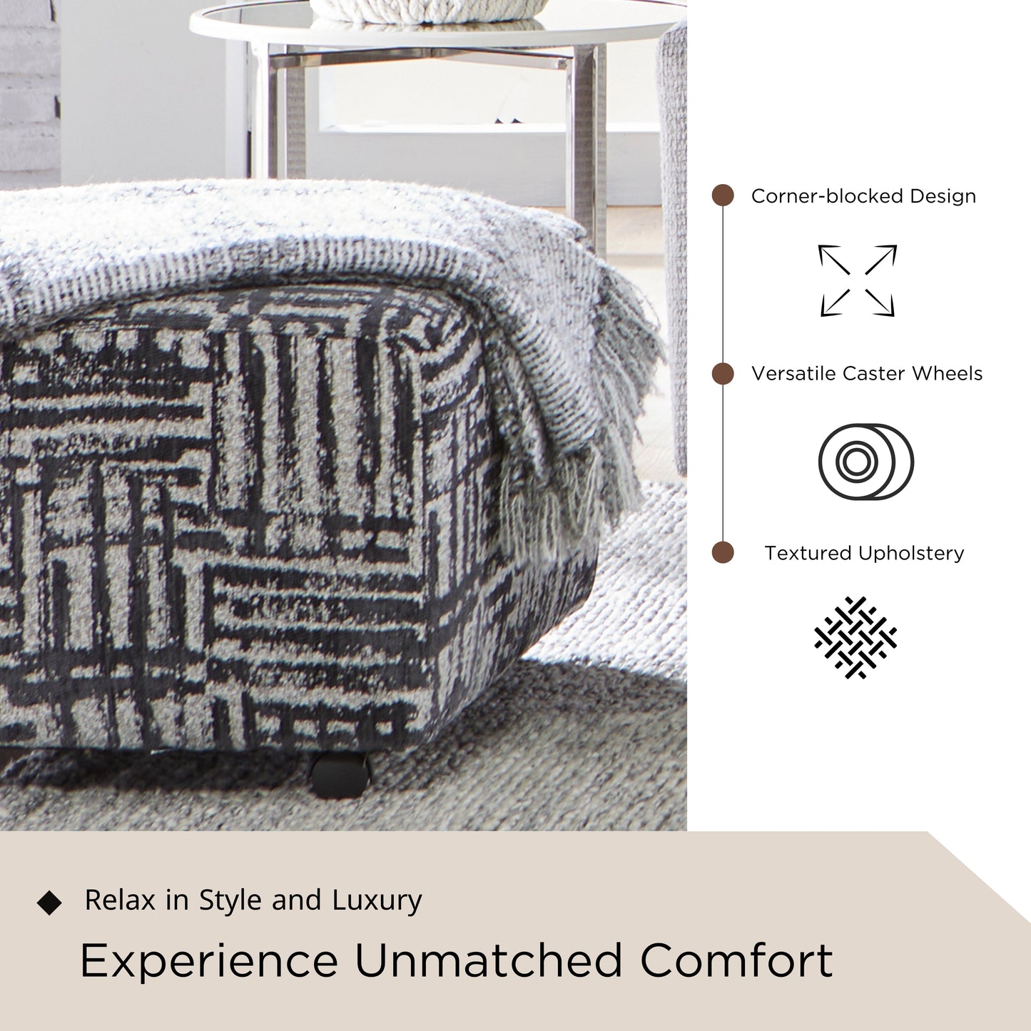 Roundhill Furniture Lancelot Living Room Collection, Sofa Cuddle Chair and Ottoman