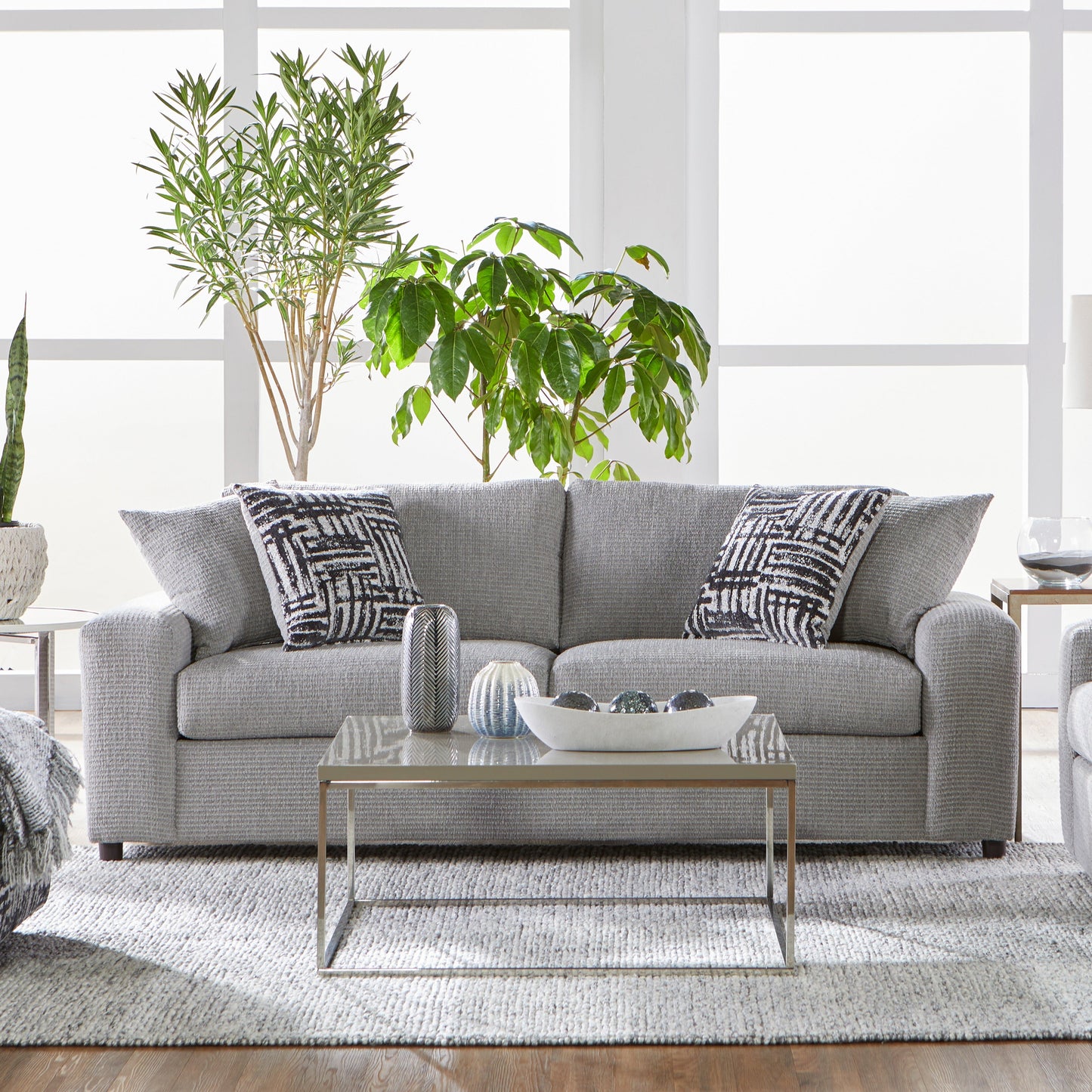 Roundhill Furniture Lancelot Living Room Collection, Sofa Cuddle Chair and Ottoman