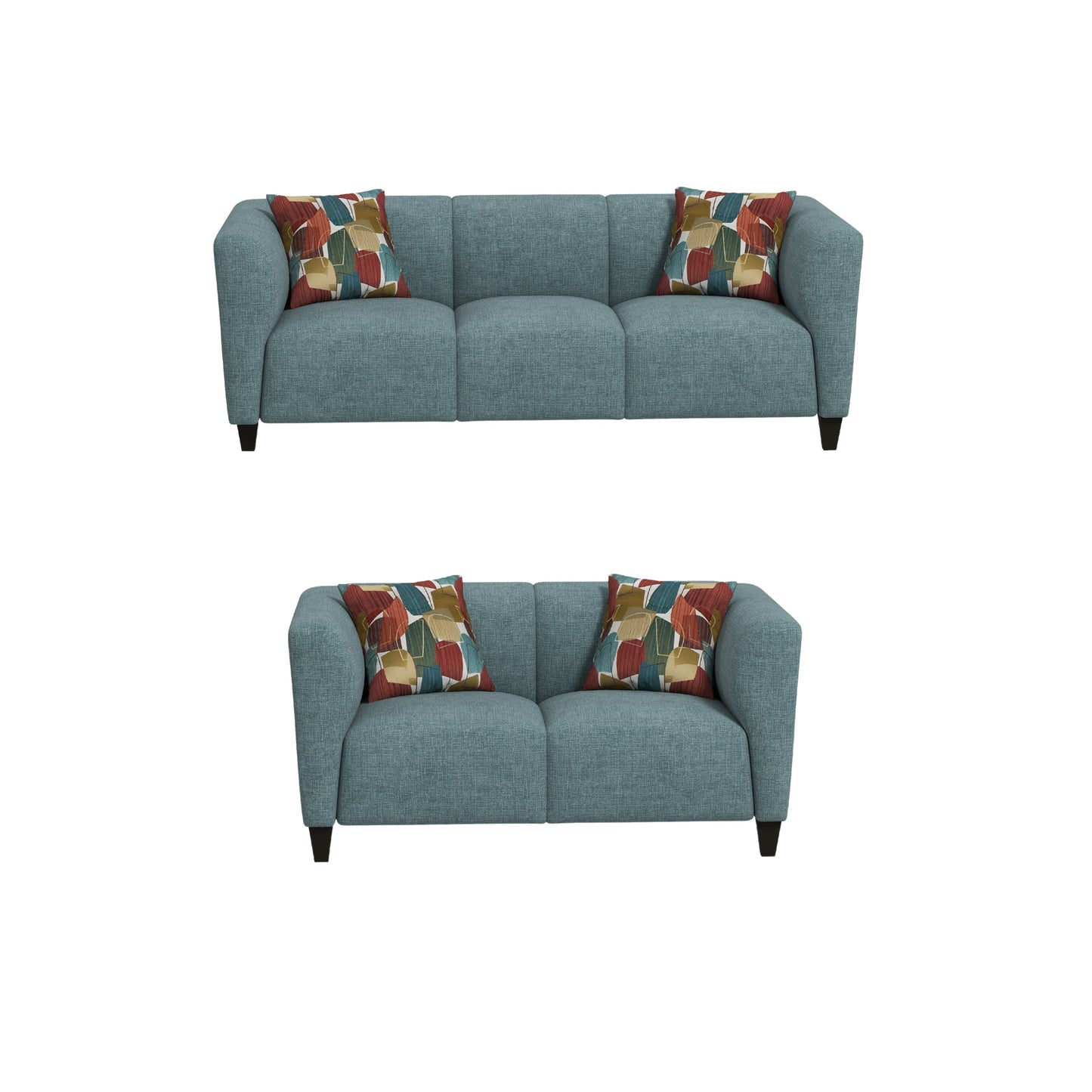 Roundhill Furniture Della Upholstered Living Room Collection, Sofa and Loveseat