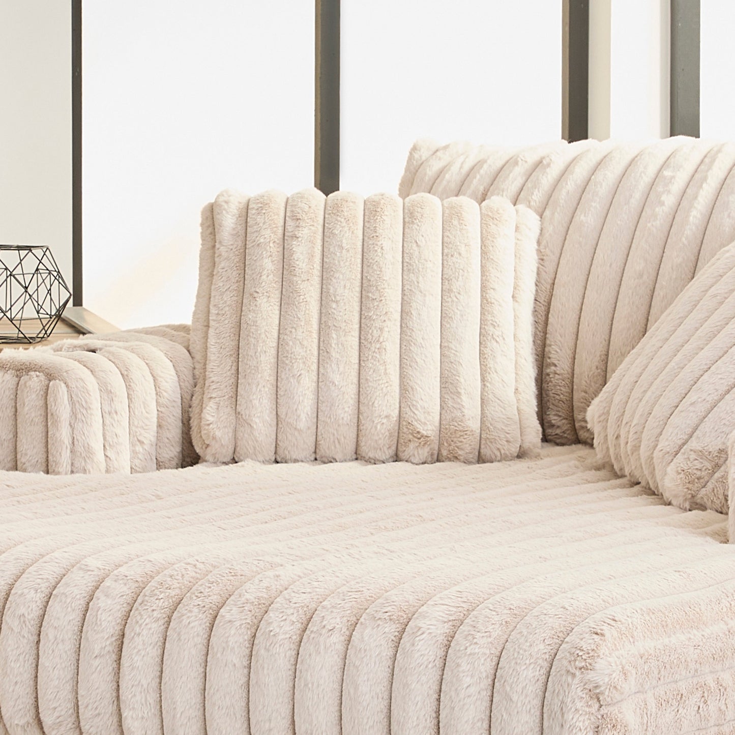 Roundhill Furniture Belvoir Oversized Cuddle Chaise, with Cup Holders