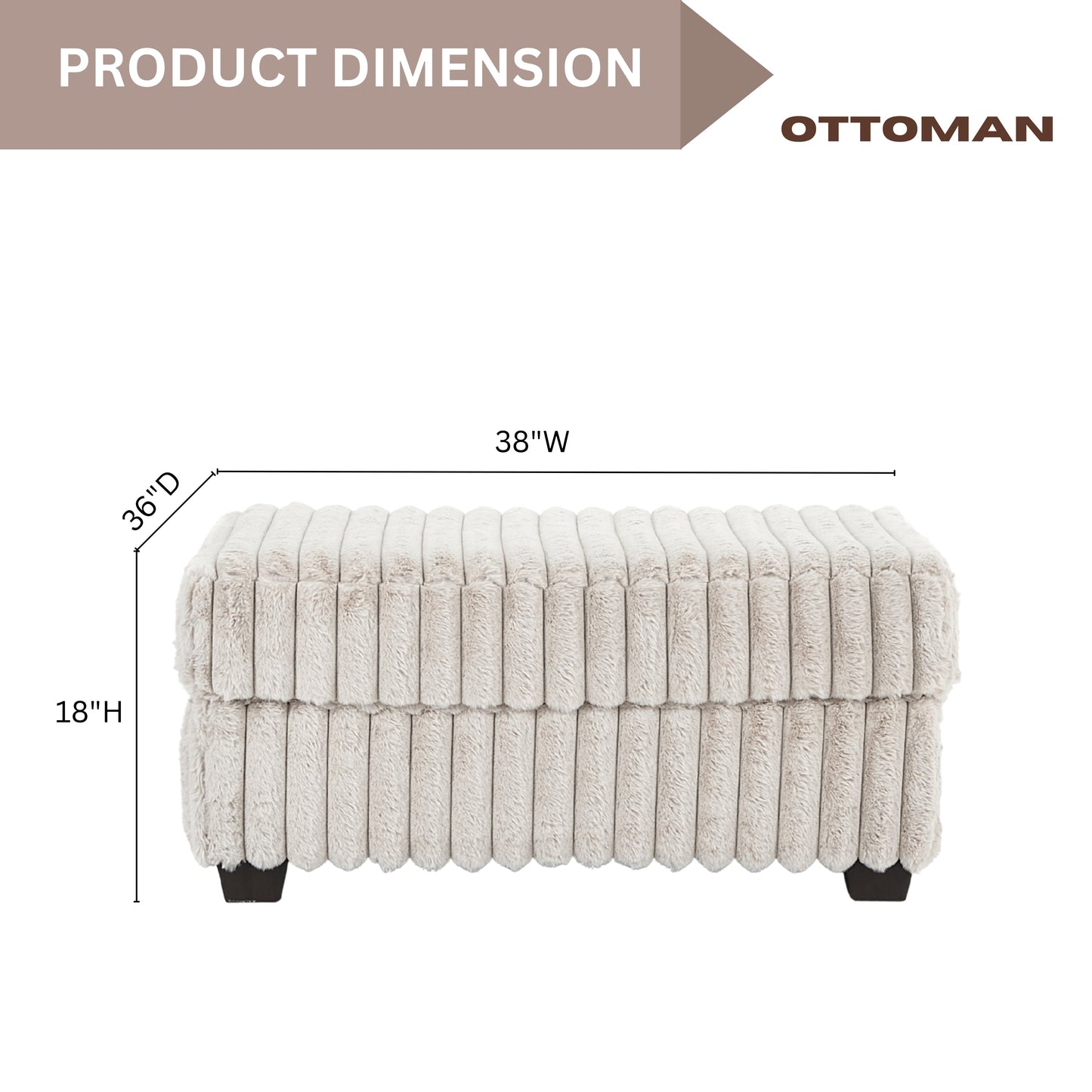 Roundhill Furniture Belvoir Accent Cocktail Ottoman